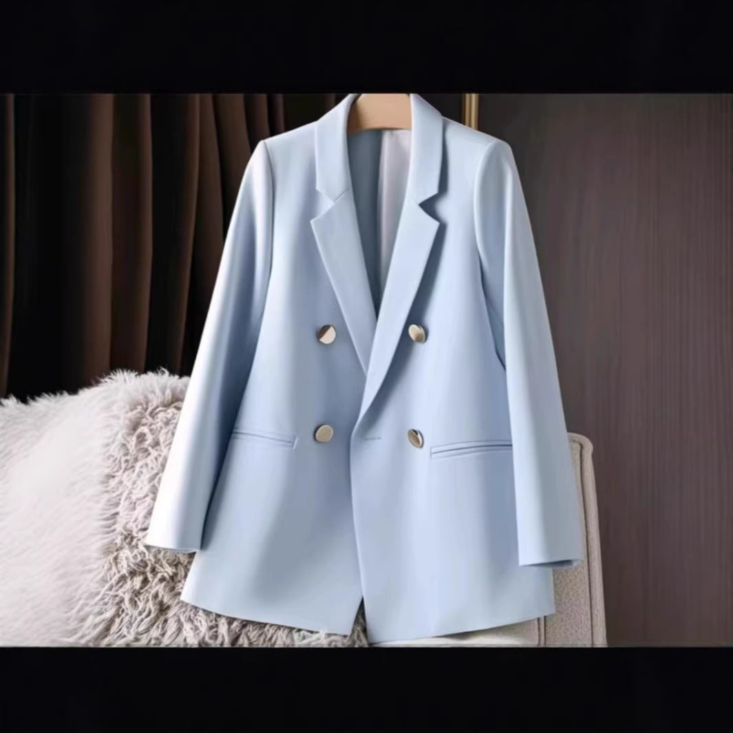 Women's Solid-Colored Defined-Waist Blazer
