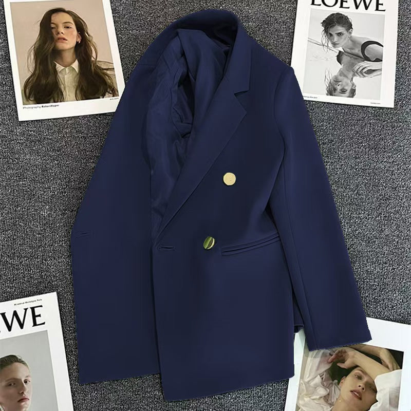 Women's Solid-Colored Defined-Waist Blazer