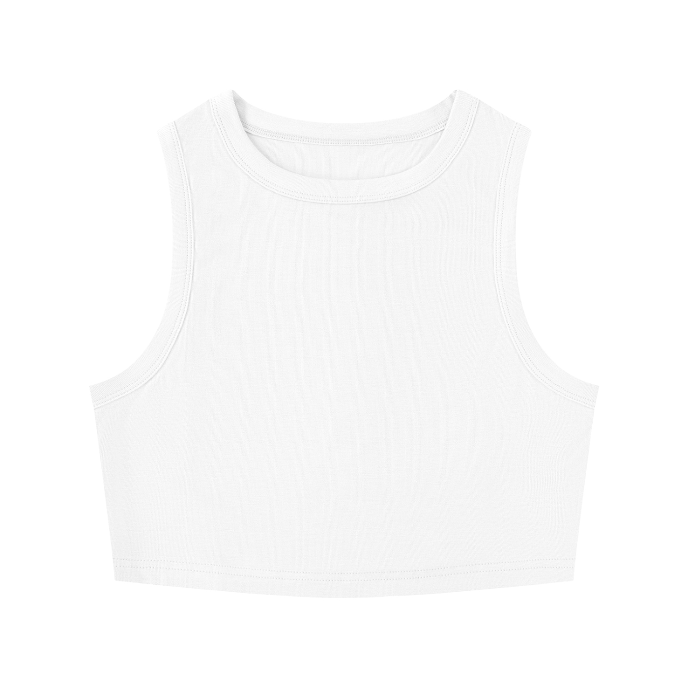 Women's Tight Crew Neck Crop Tank Top – Slim Fit Essential Sleeveless Top