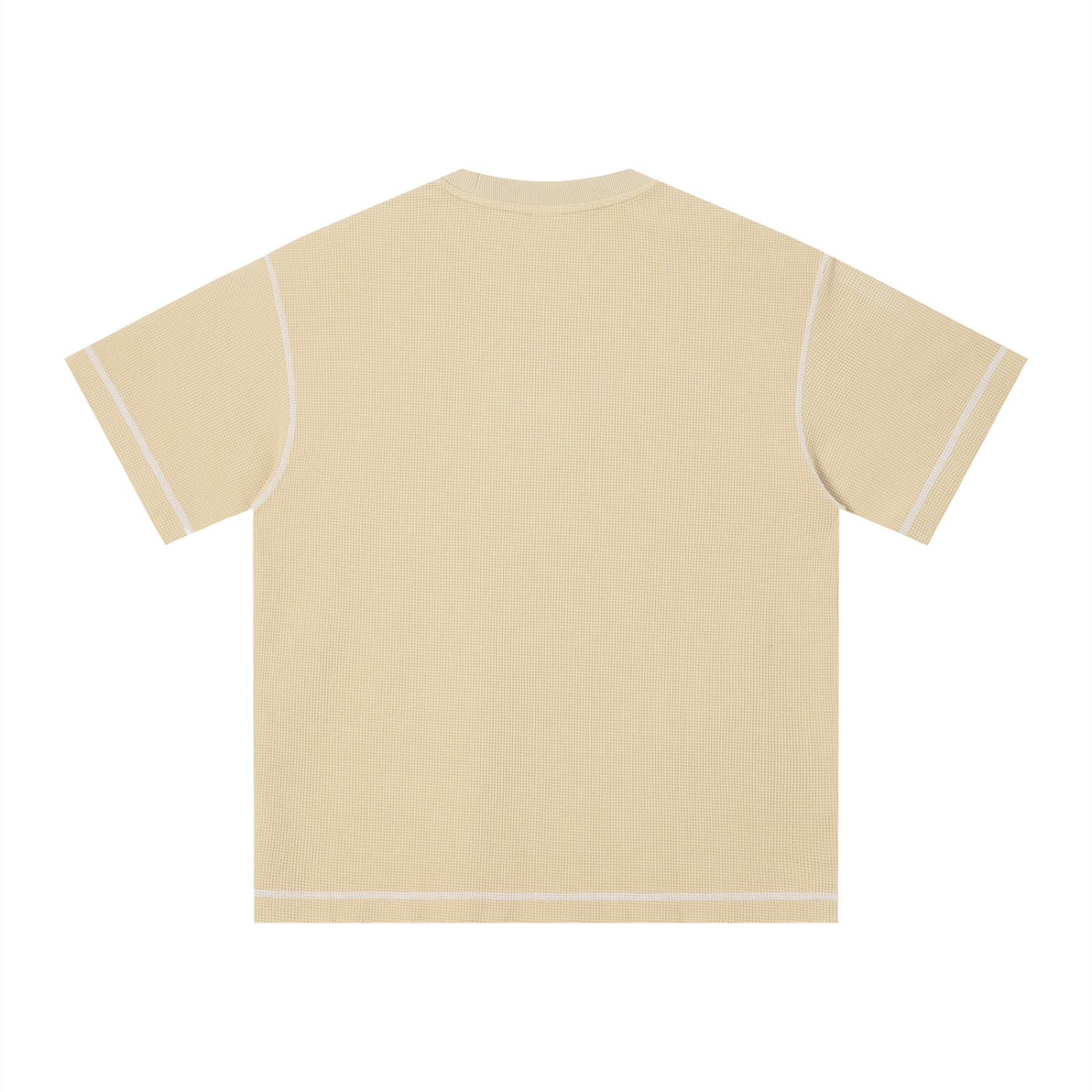 Unisex Vintage Sunfade Waffle Knit Boxy T-Shirt – Oversized Streetwear Tee