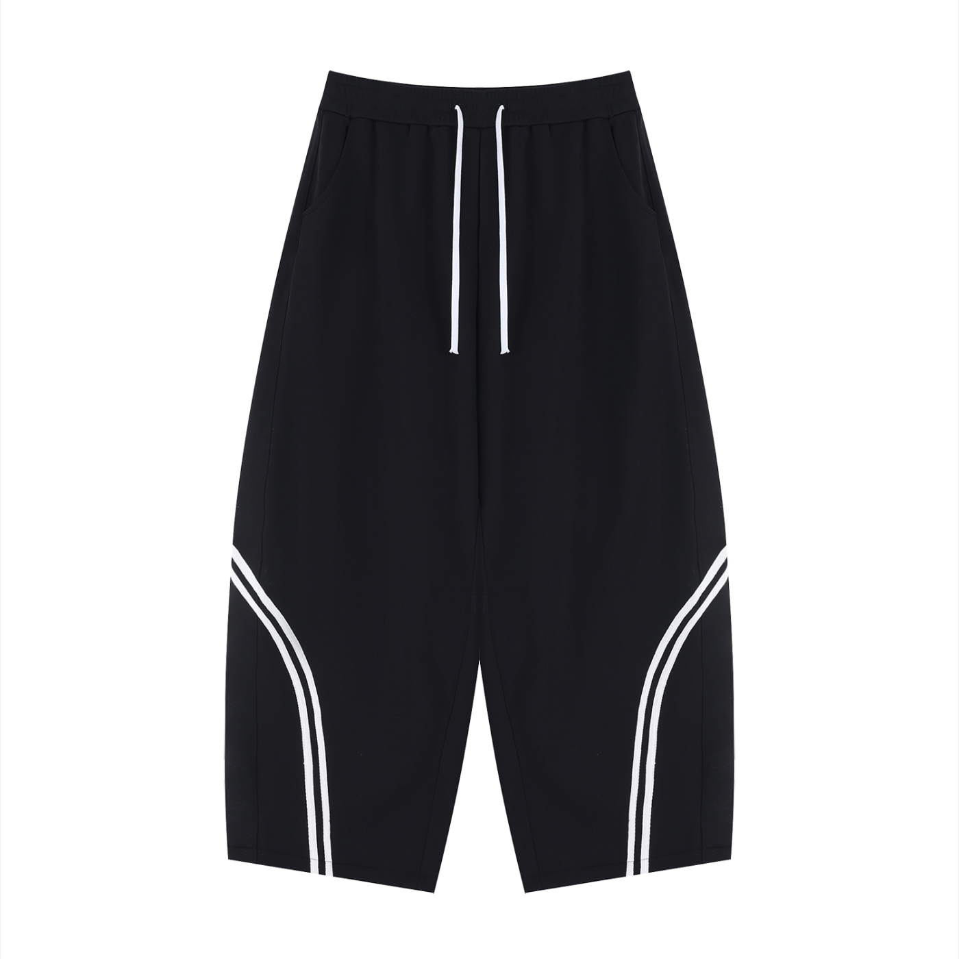Unisex Wide Leg Piping Sweatpants – Oversized Relaxed Fit Streetwear Joggers