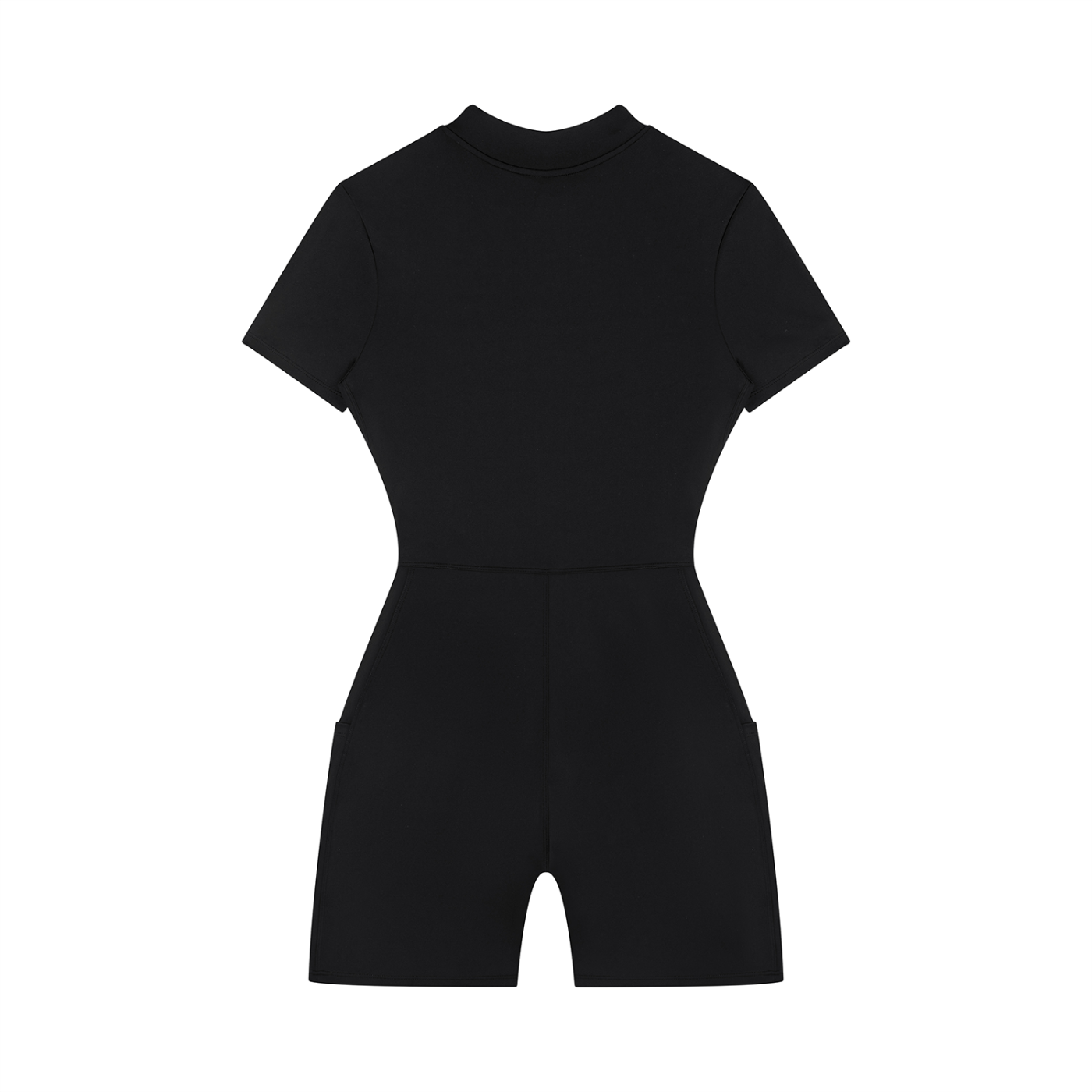 Women's Quarter Zip Short Sleeve Romper – Athletic One-Piece Activewear Jumpsuit