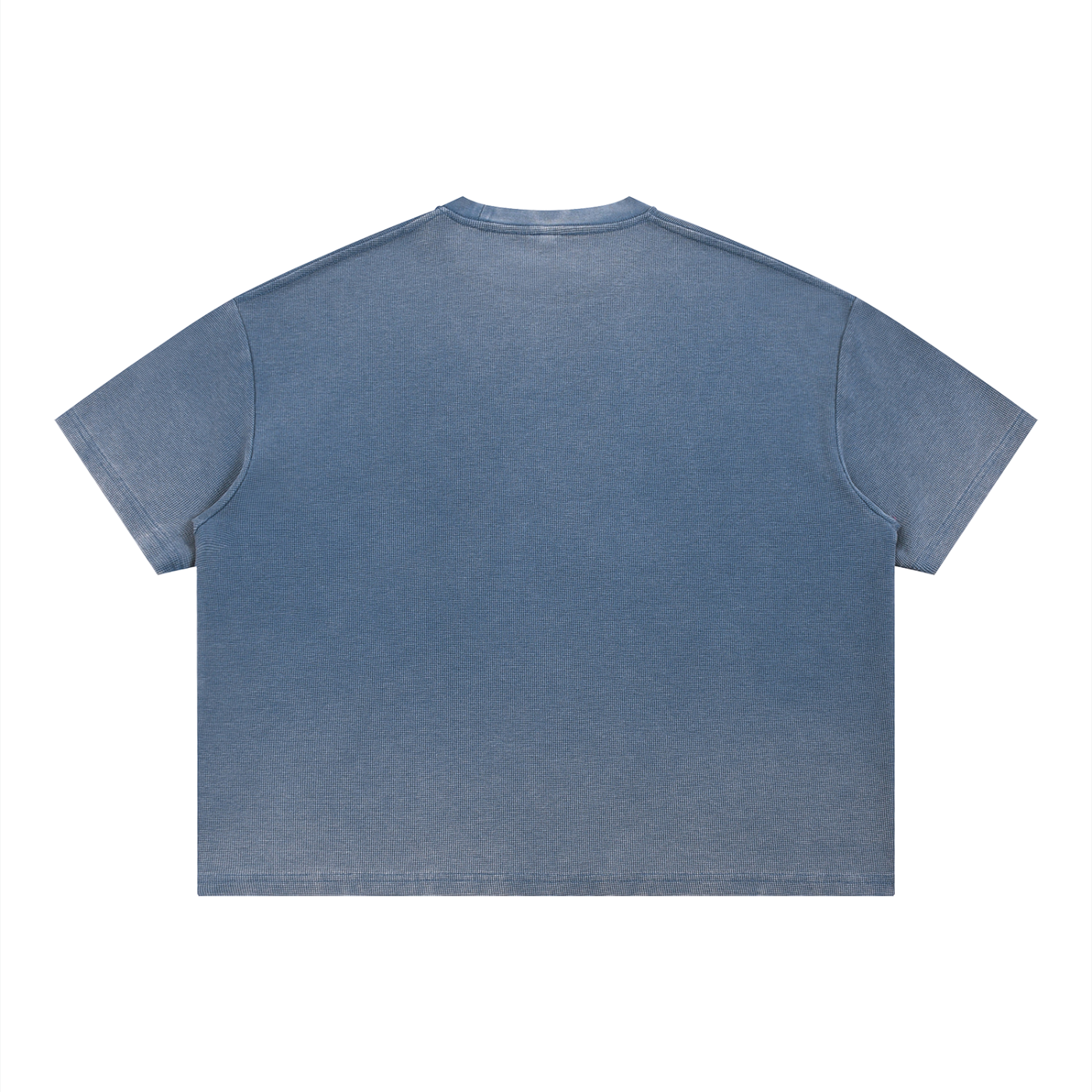 Unisex Vintage Wash Sunfade Waffle T-Shirt – Oversized Boxy Retro Streetwear Tee