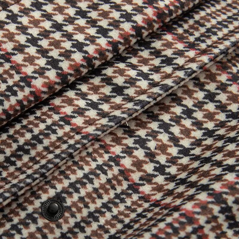 Retro Houndstooth Pilot Quilted Jacket Coats