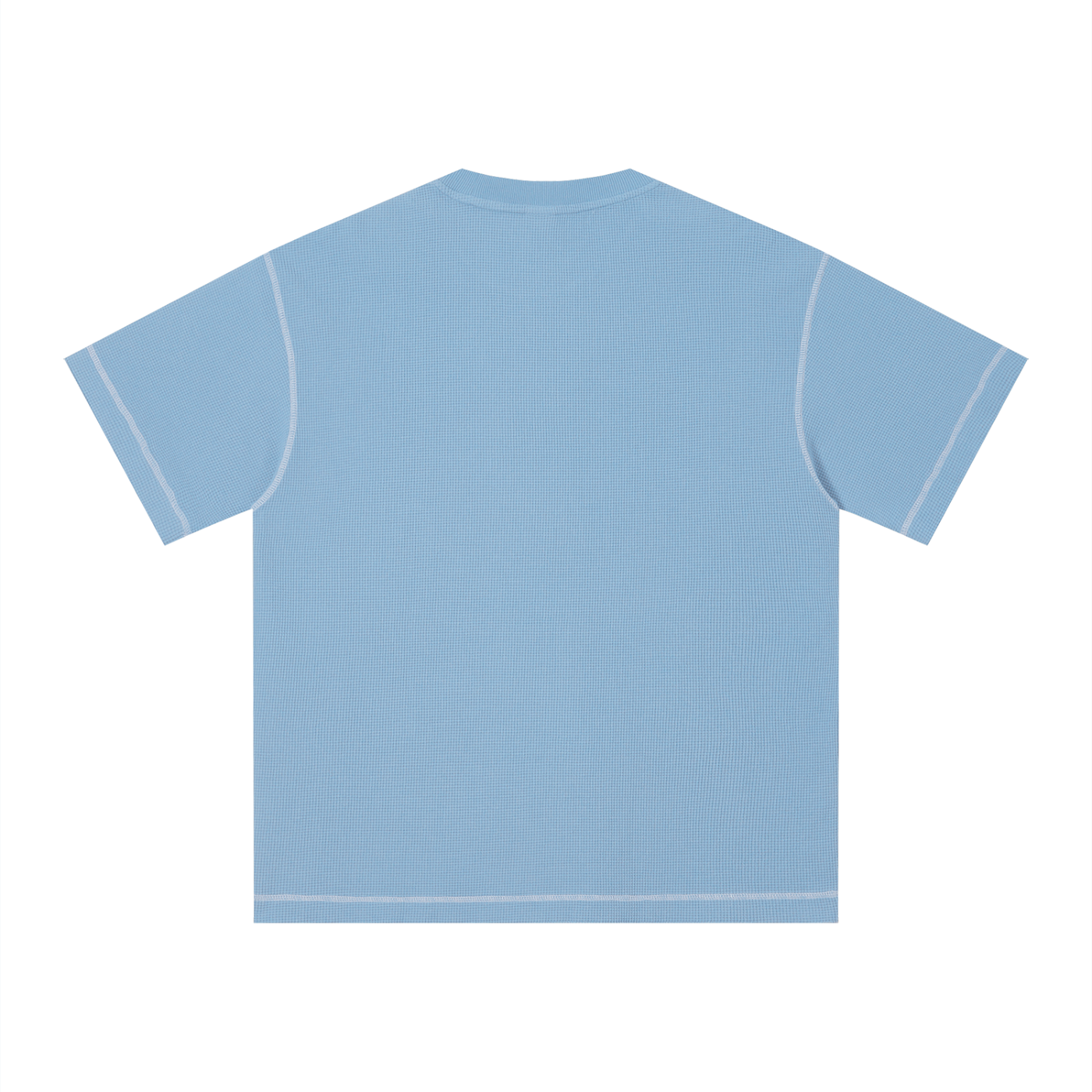 Unisex Vintage Sunfade Waffle Knit Boxy T-Shirt – Oversized Streetwear Tee
