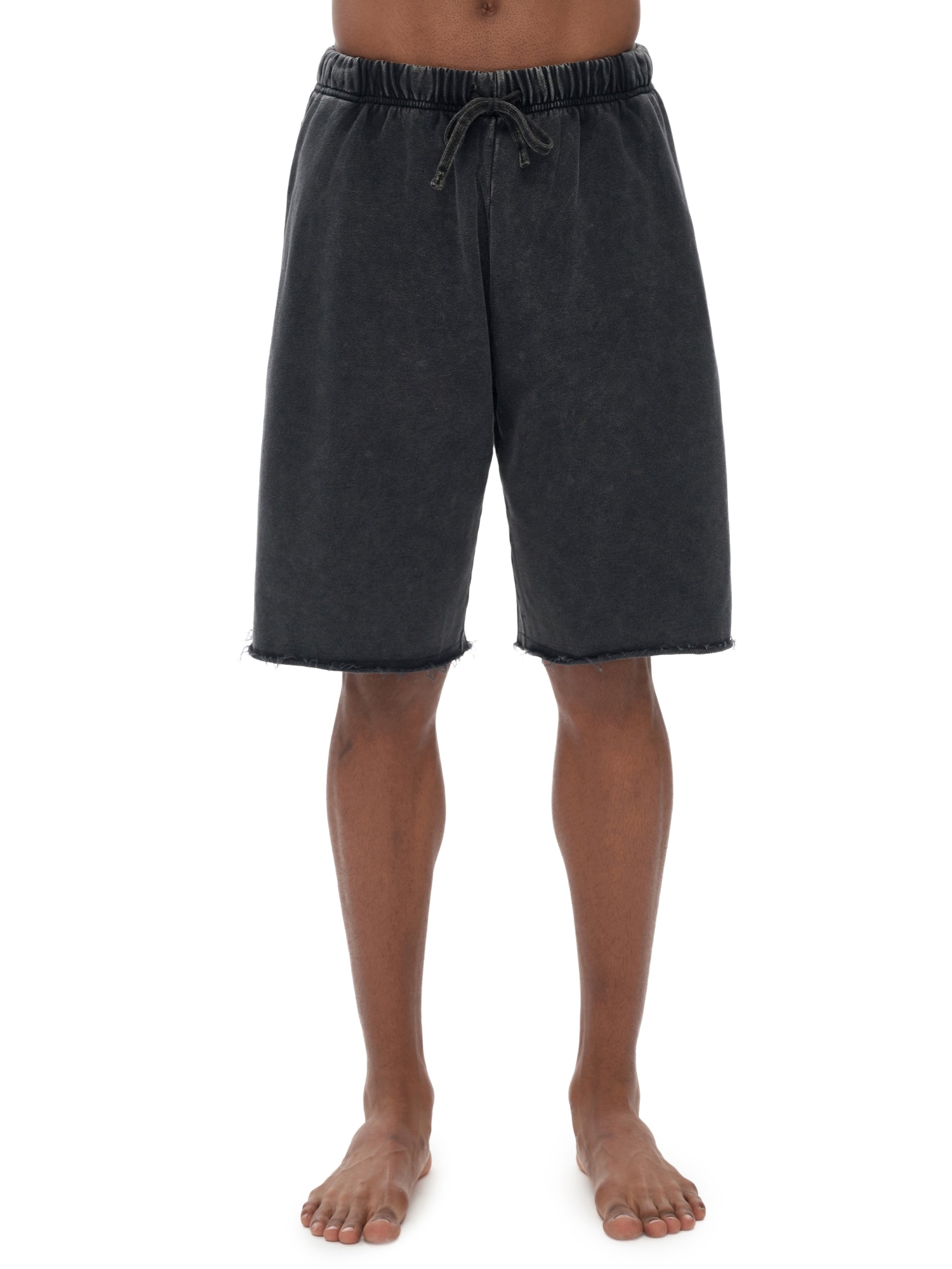 Snow Washed Raw Hem Shorts
