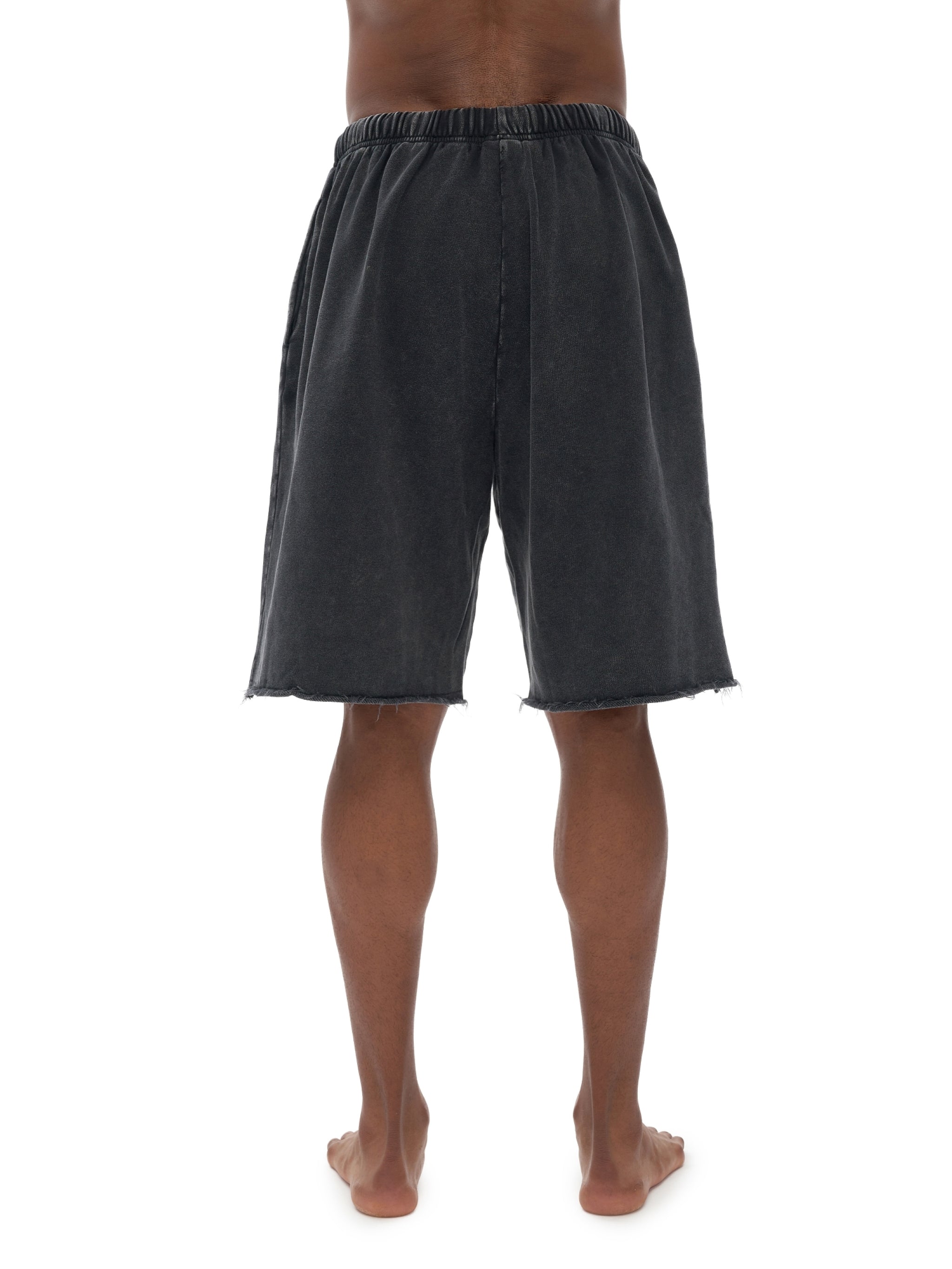 Snow Washed Raw Hem Shorts