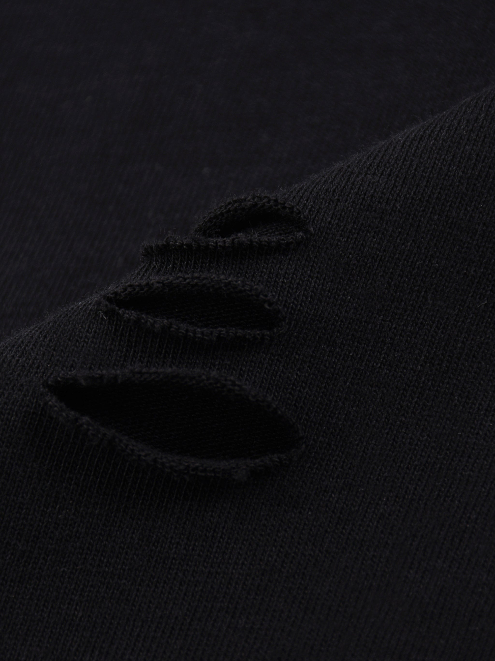 Snow Wash Raw Edge Cotton T-Shirt