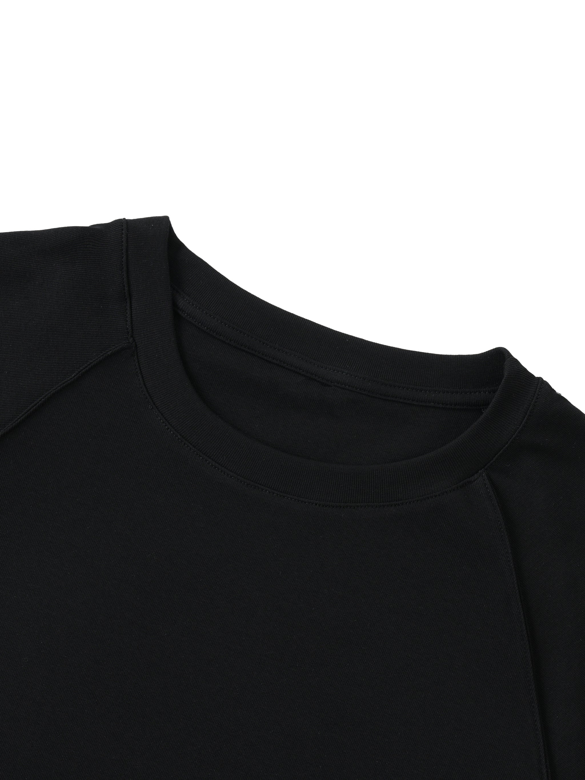 Solid Color Raglan Sleeve Crop Top