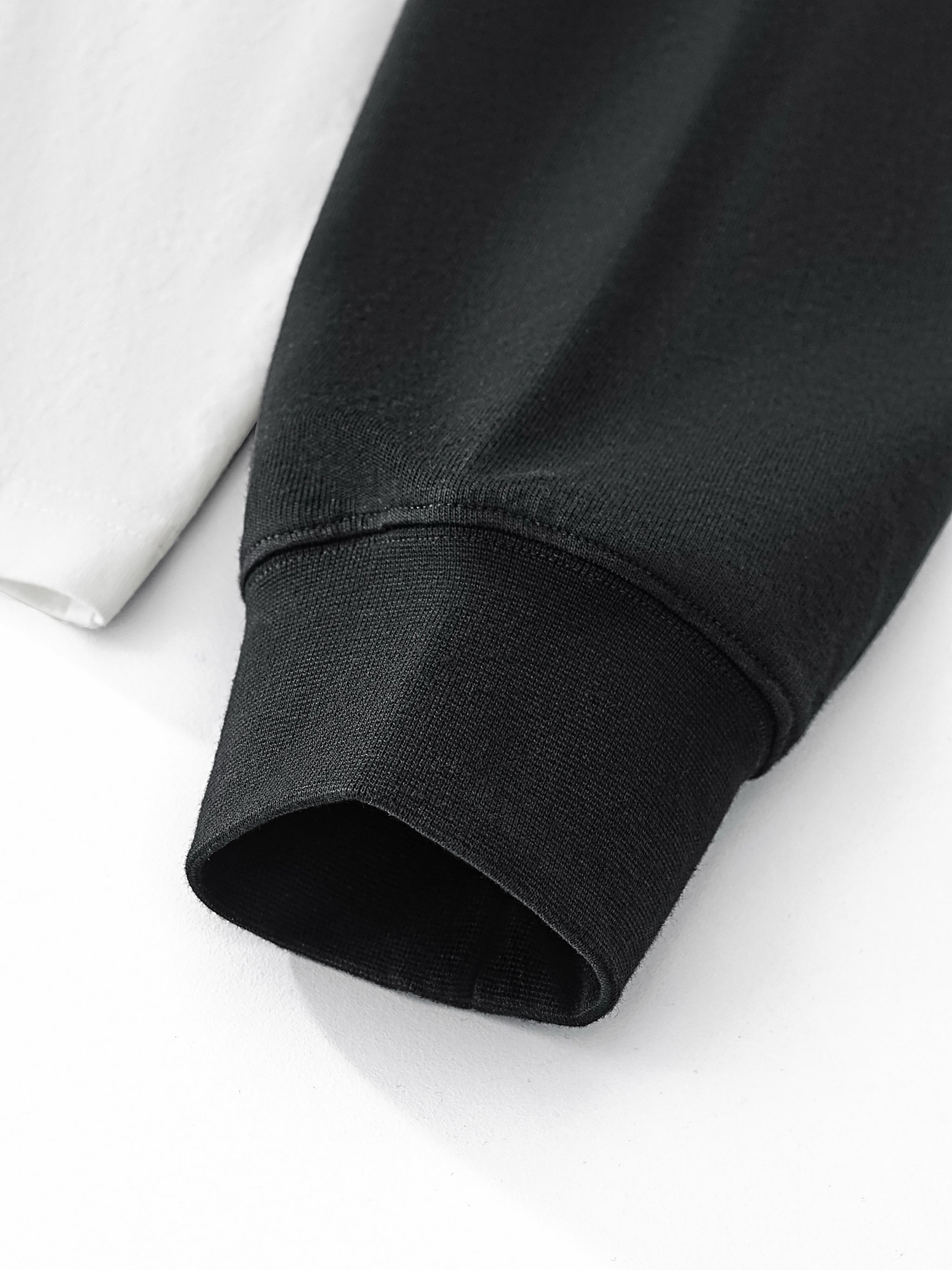 Layered Contrast Sleeve Cotton T-Shirt