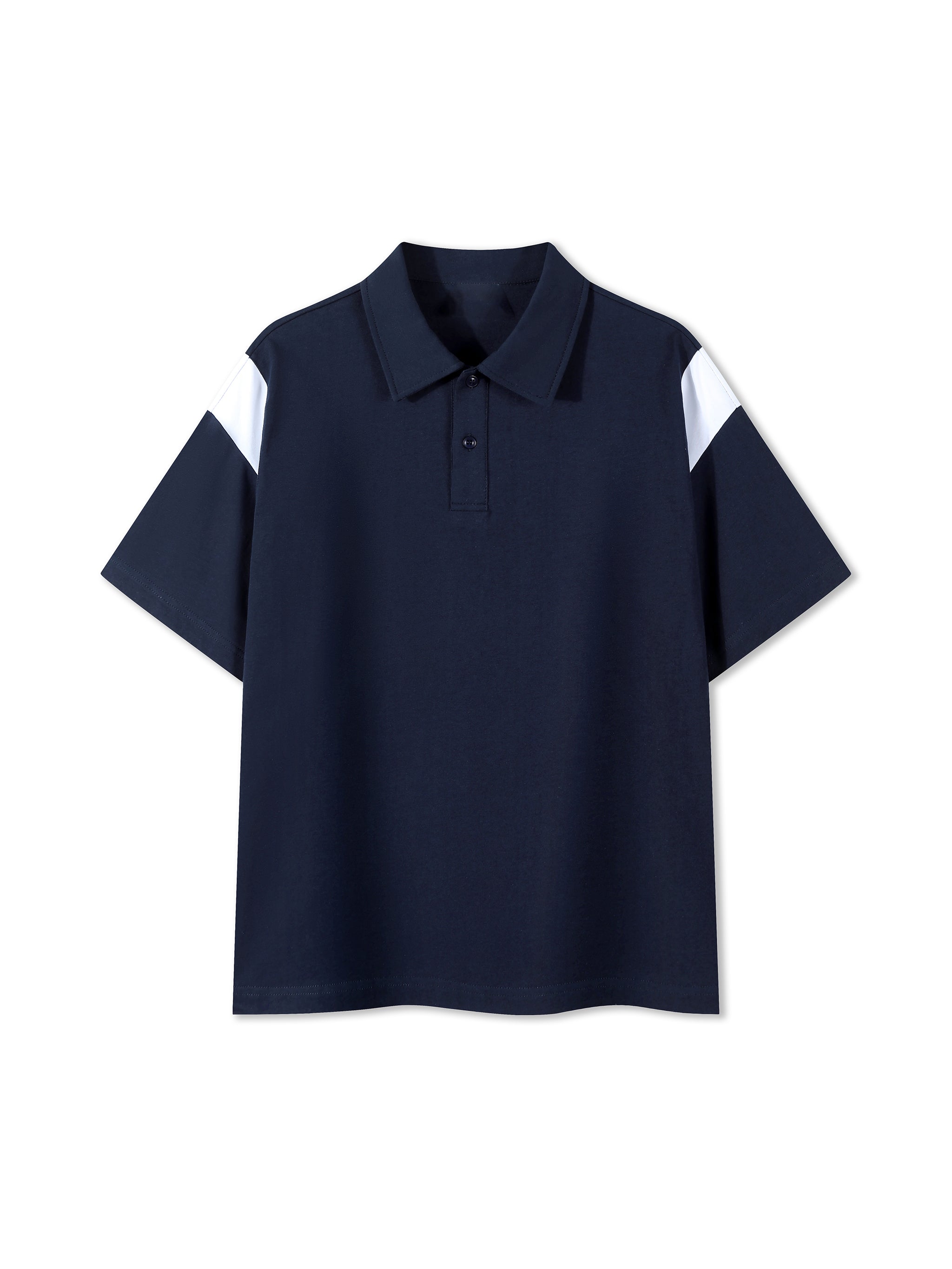 Contrast Panel Cotton Polo Shirt