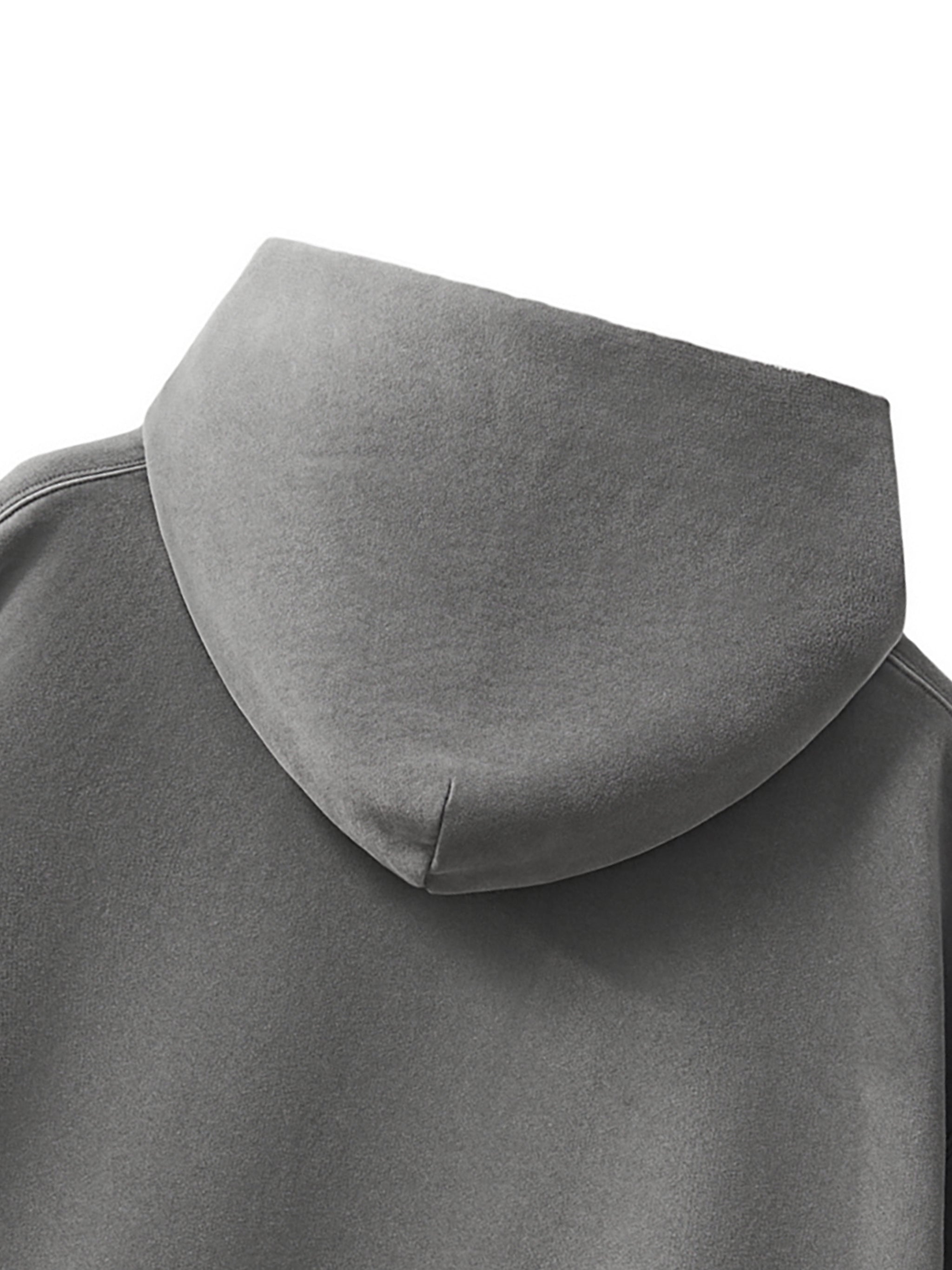 Frayed Enzyme Washed Fleece Hoodie
