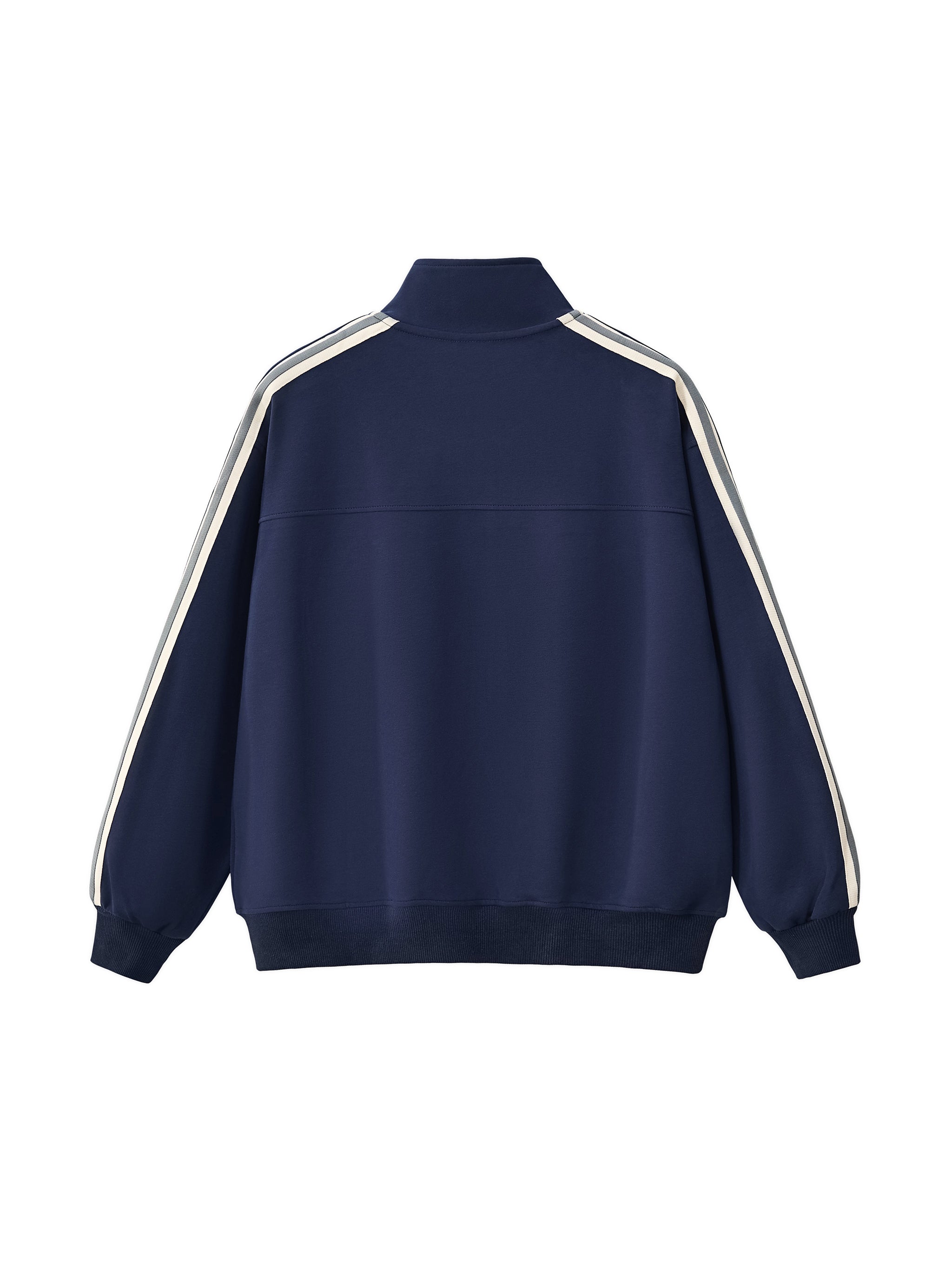 Contrast Side-Stripe Stand Collar  Jacket