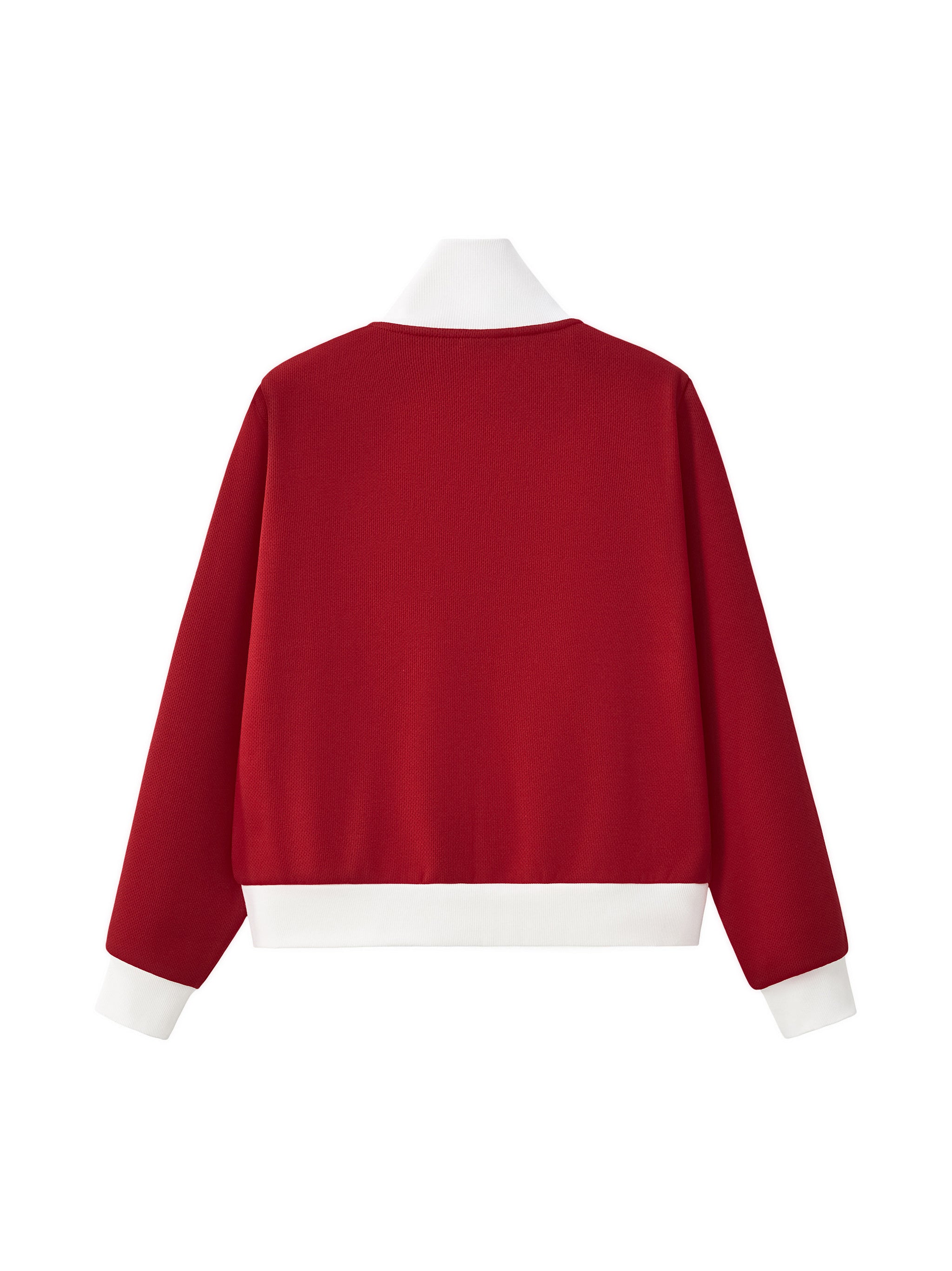 Cropped Fleece Track Jacket with Contrast Side Stripes