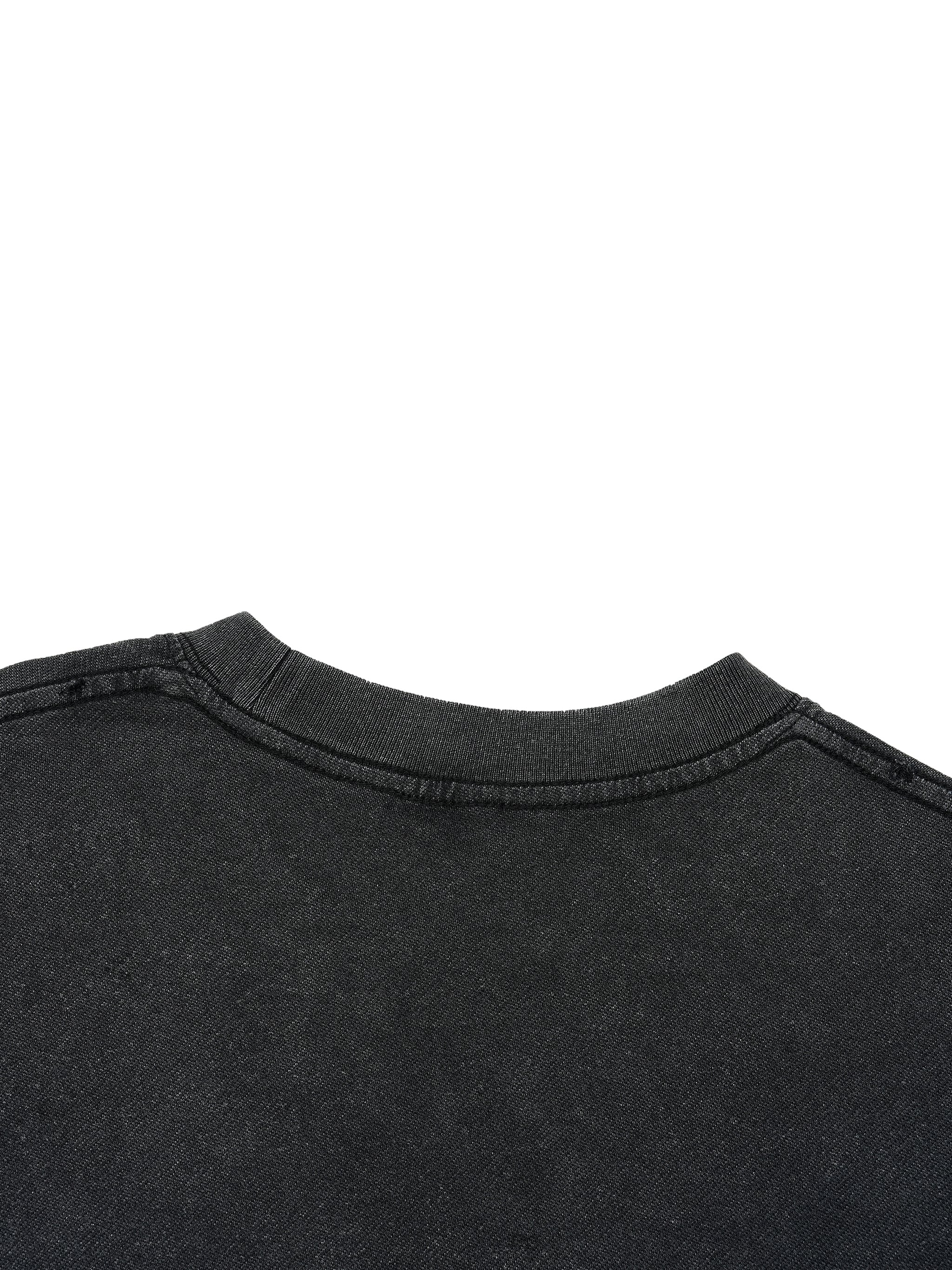 Unisex Vintage Wash Distressed Hem T-Shirt – Oversized Boxy Retro Streetwear Tee