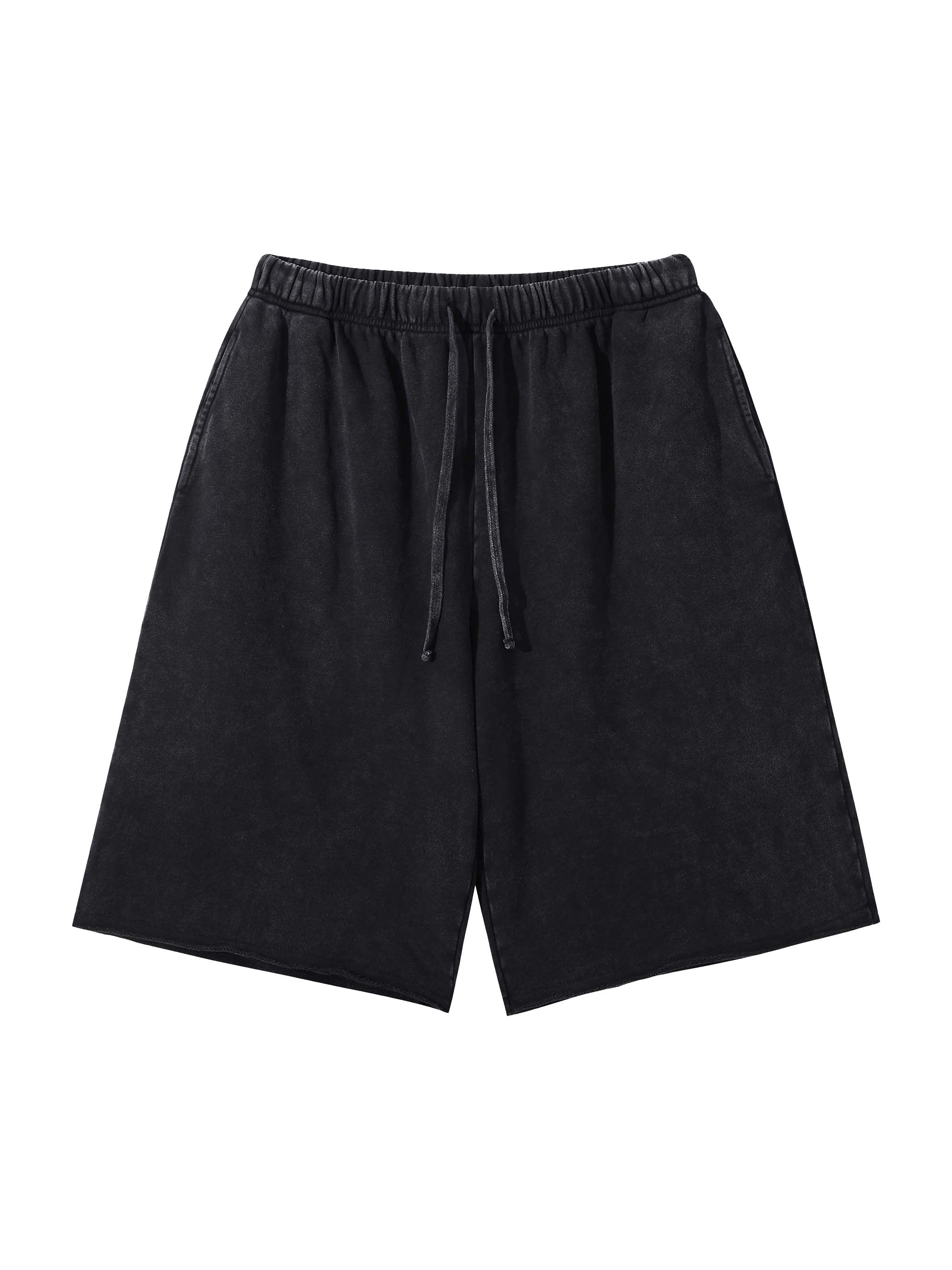 Snow Washed Raw Hem Shorts