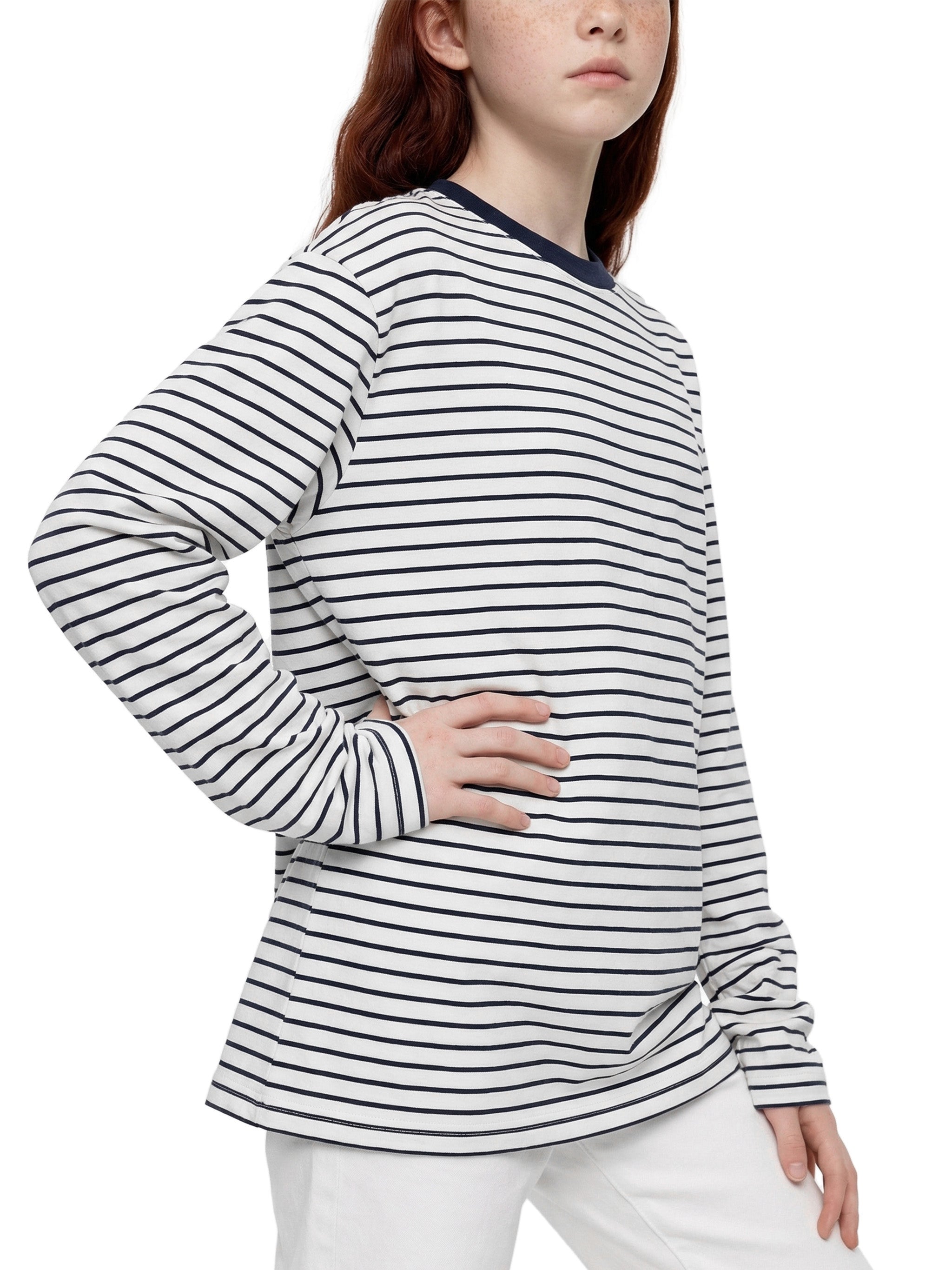 Kids' Striped Long Sleeve T-Shirt – Soft Cotton Everyday Crew Neck Tee