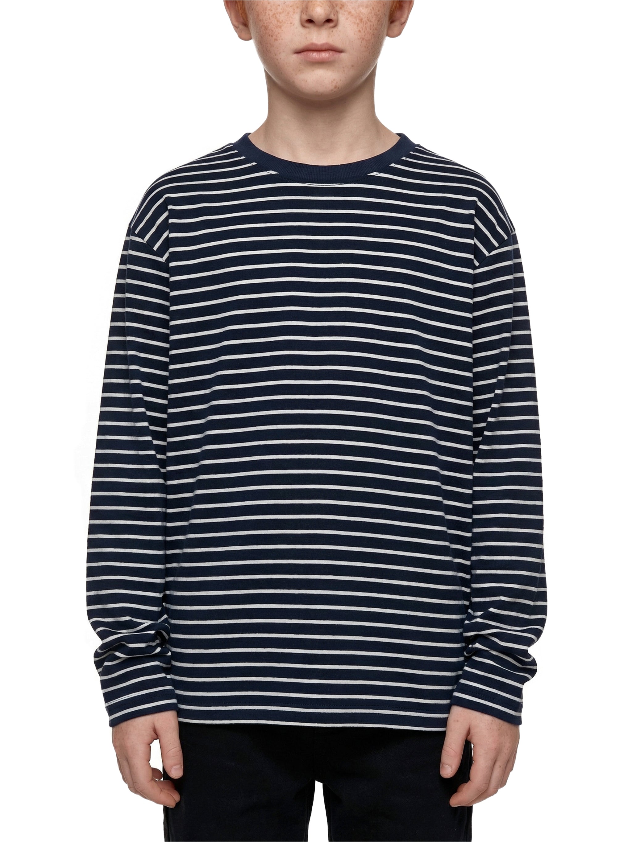 Kids' Striped Long Sleeve T-Shirt – Soft Cotton Everyday Crew Neck Tee