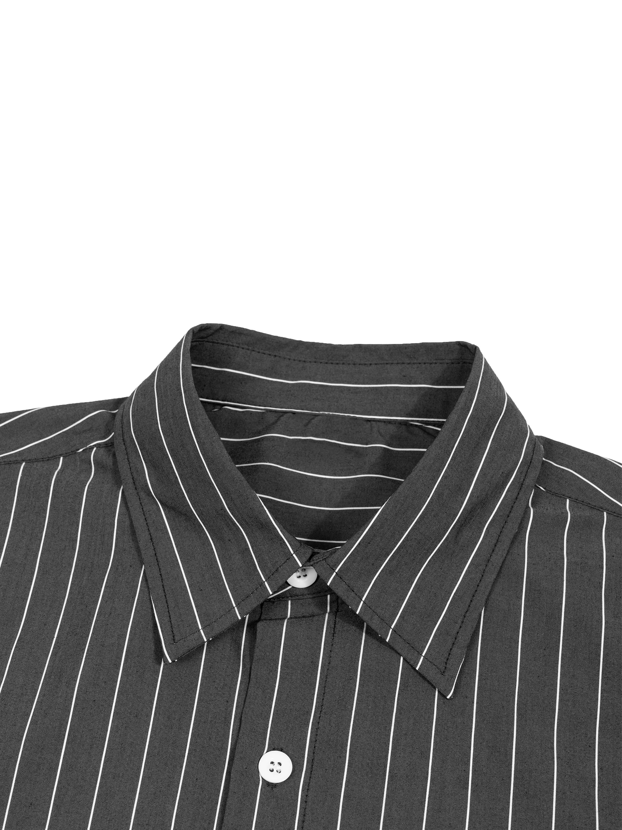 Unisex Striped Boxy Button-Up Shirt – Oversized Casual Streetwear Shirt