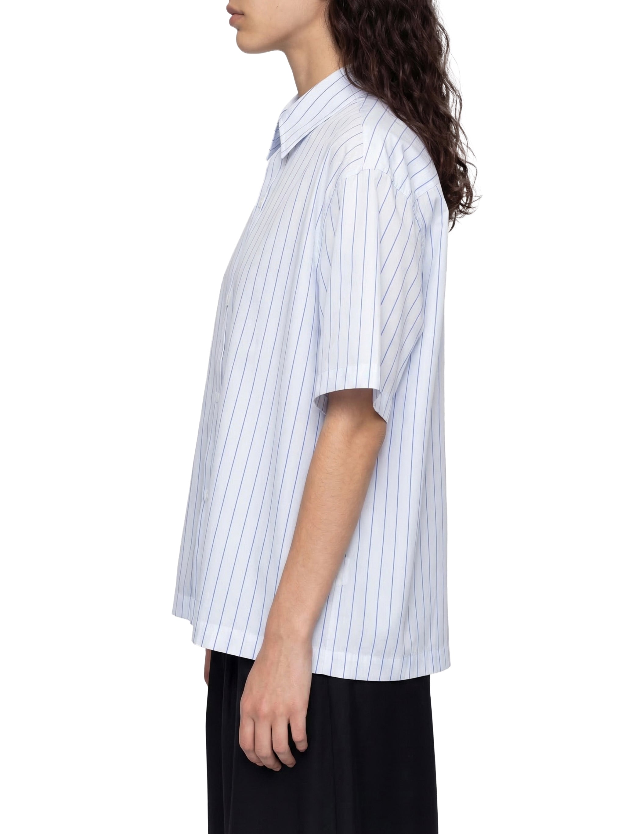 Unisex Striped Boxy Button-Up Shirt – Oversized Casual Streetwear Shirt