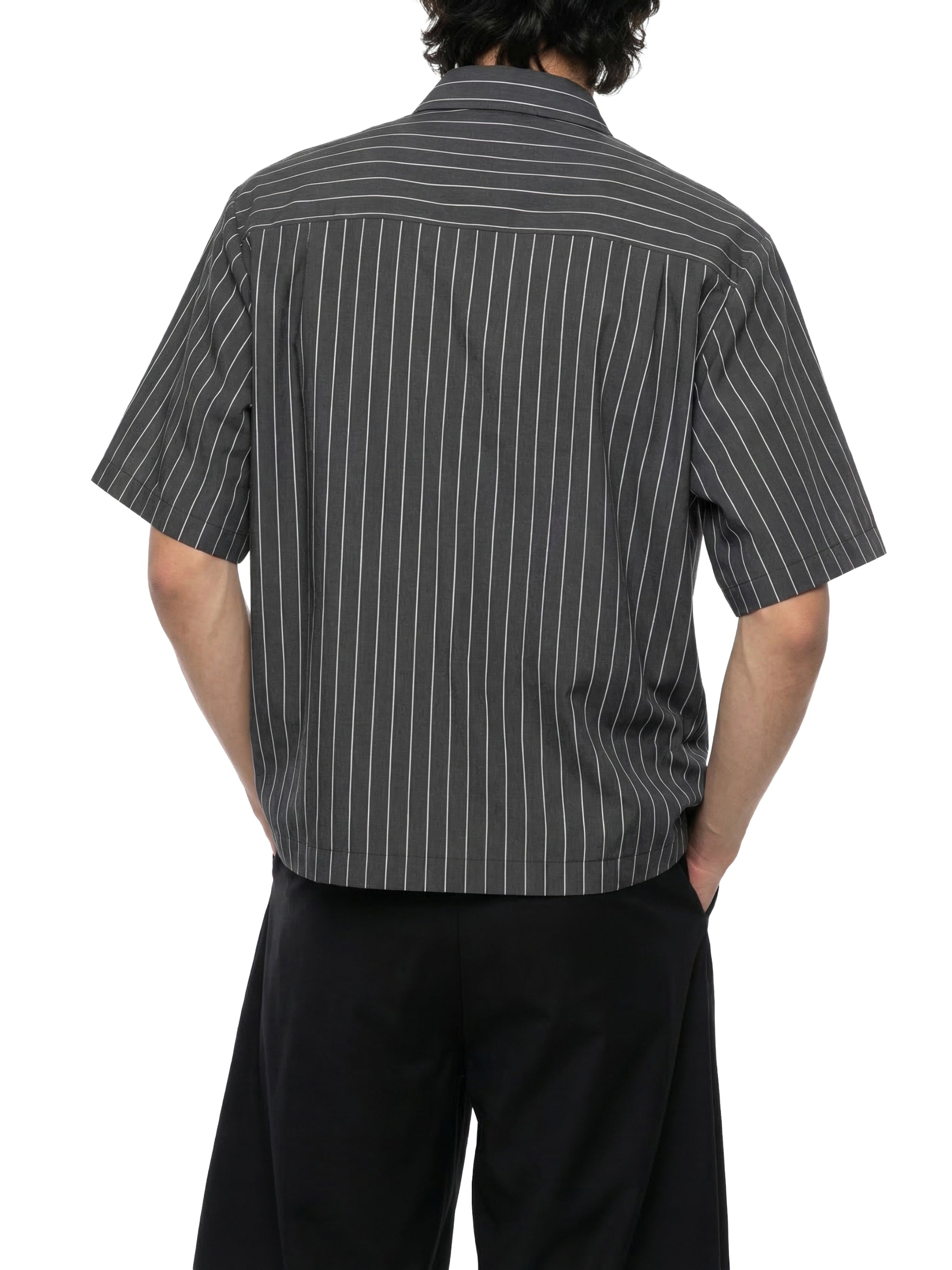 Unisex Striped Boxy Button-Up Shirt – Oversized Casual Streetwear Shirt