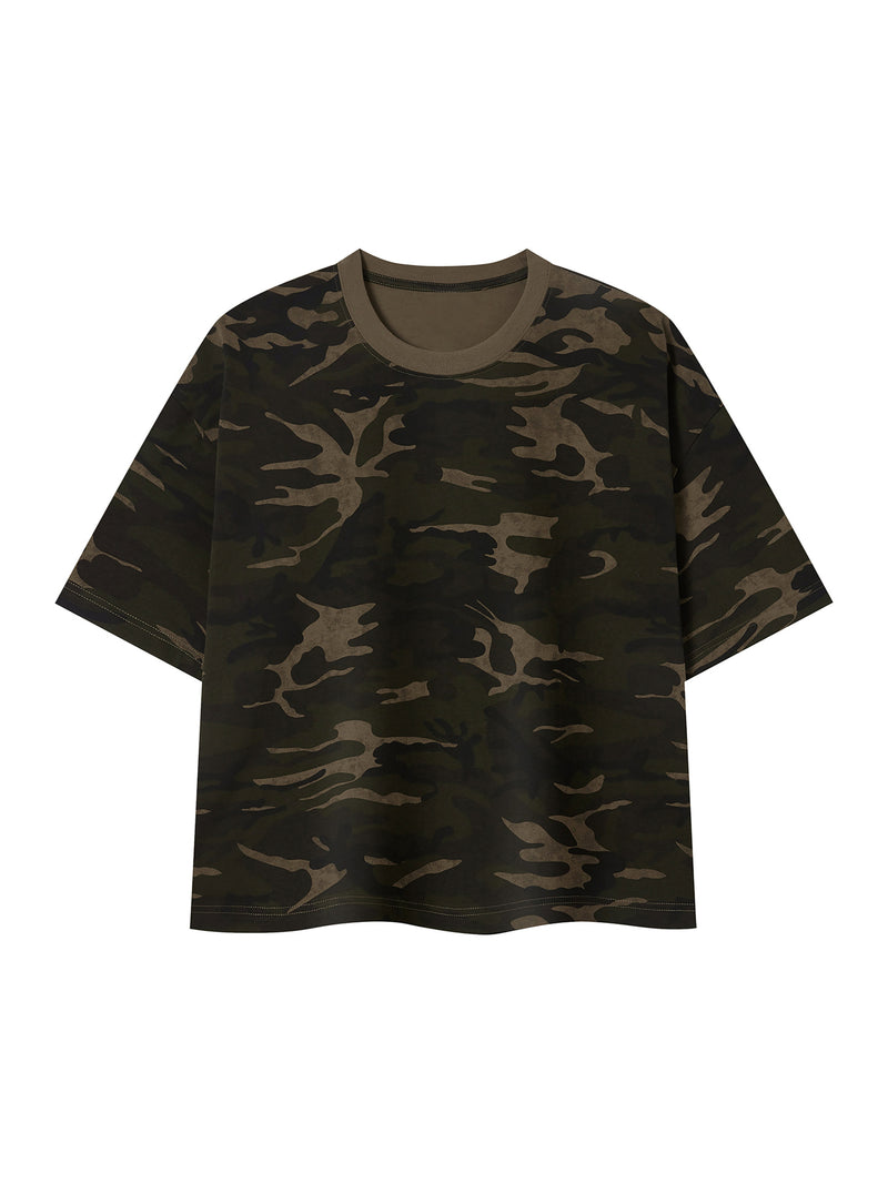 Unisex Camo Boxy T-Shirt – Oversized Camouflage Streetwear Tee