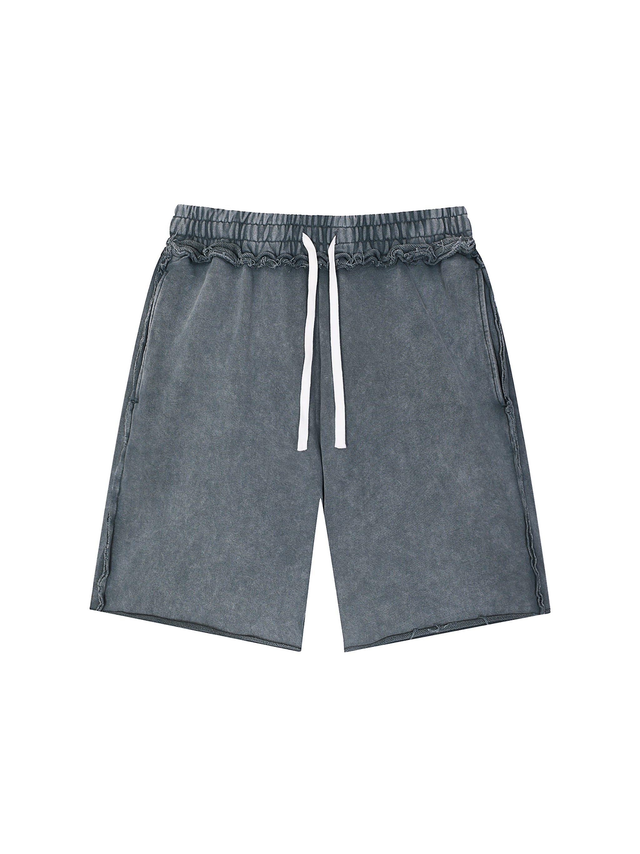 Unisex Mineral Wash Raw Edge Shorts – Oversized Premium Streetwear Shorts
