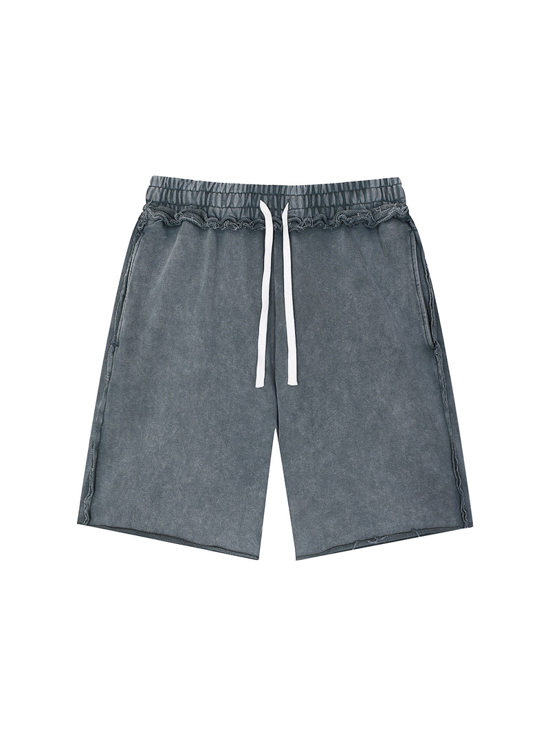 Unisex Mineral Wash Raw Edge Shorts – Oversized Premium Streetwear Shorts
