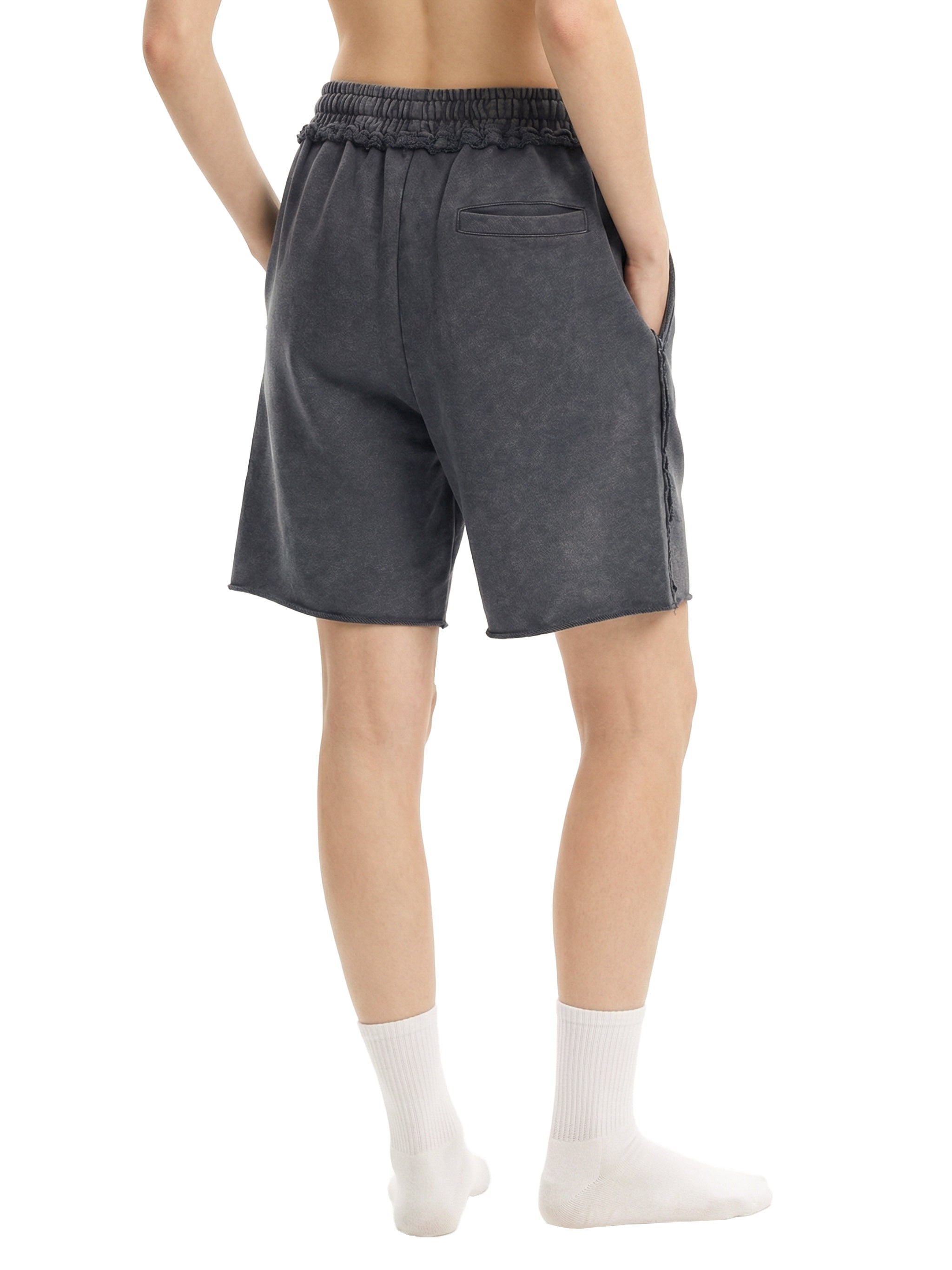 Unisex Mineral Wash Raw Edge Shorts – Oversized Premium Streetwear Shorts
