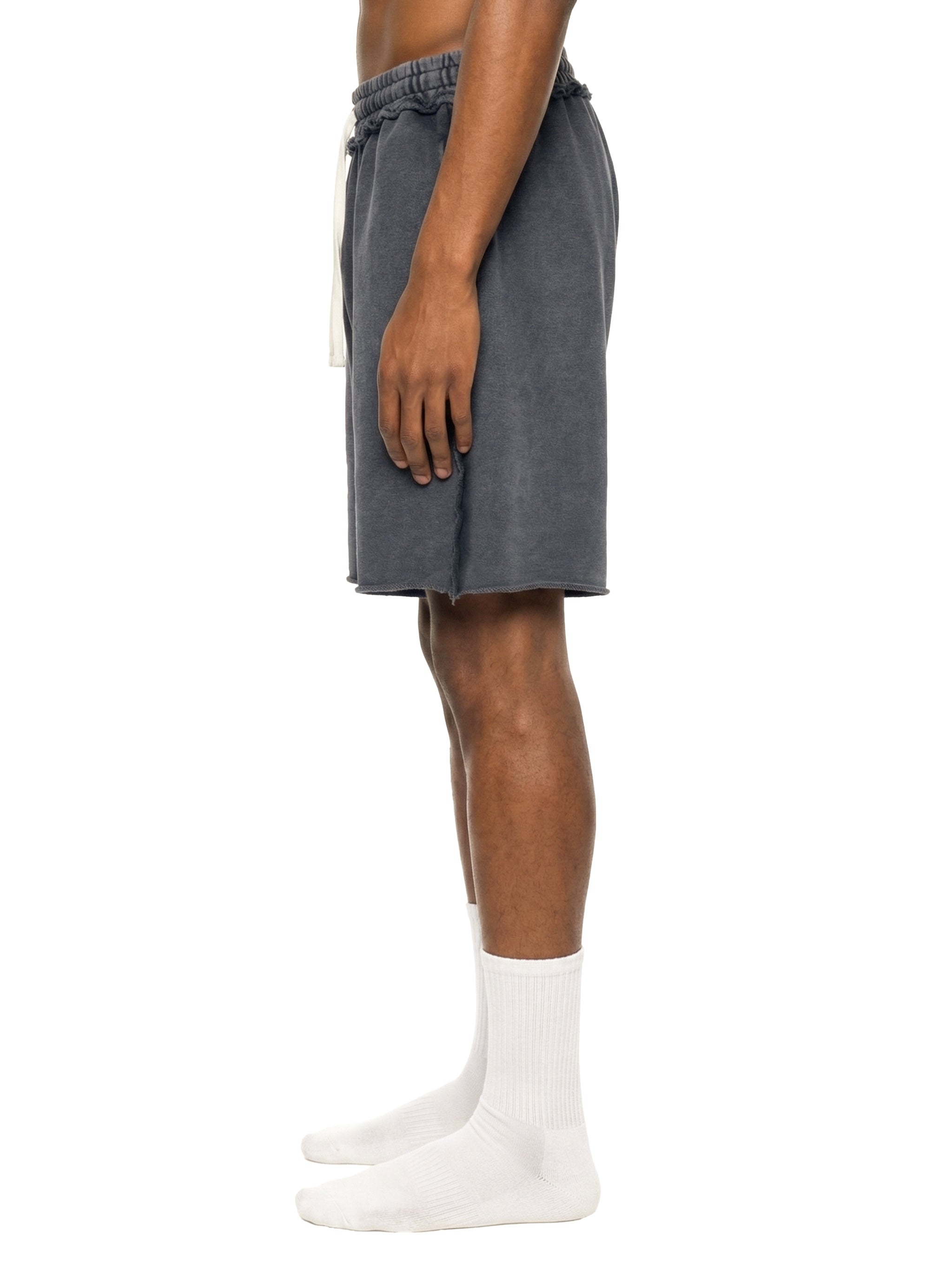 Unisex Mineral Wash Raw Edge Shorts – Oversized Premium Streetwear Shorts
