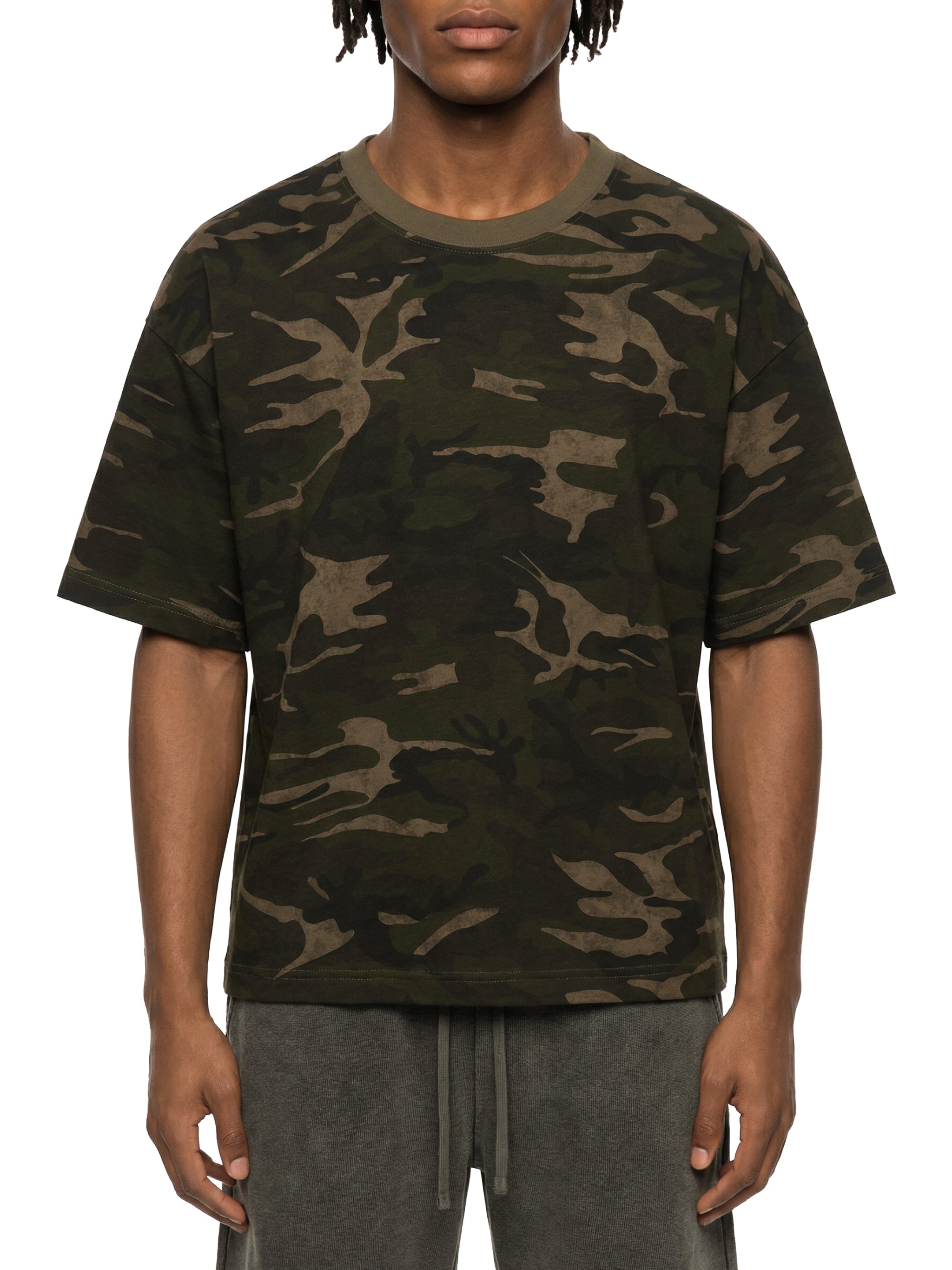 Unisex Camo Boxy T-Shirt – Oversized Camouflage Streetwear Tee