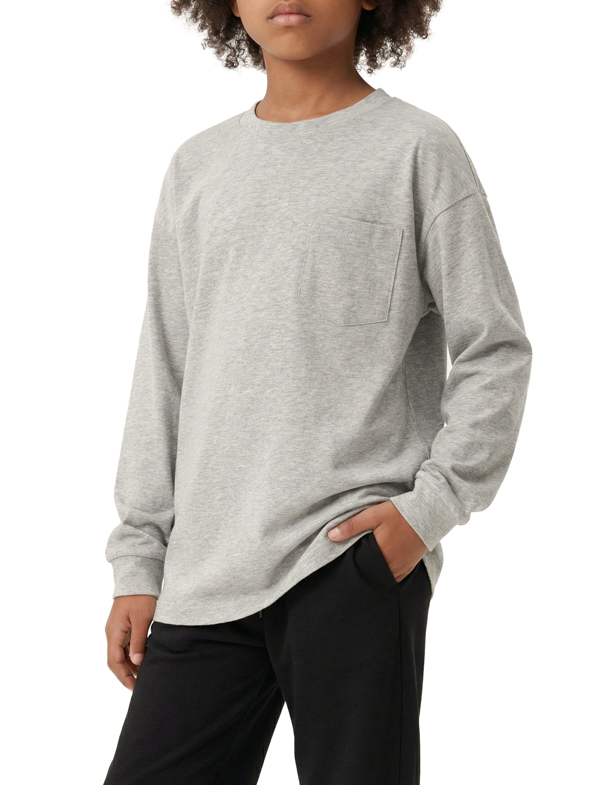 Kids' Long Sleeve T-Shirt – Soft Cotton Everyday Crew Neck Tee