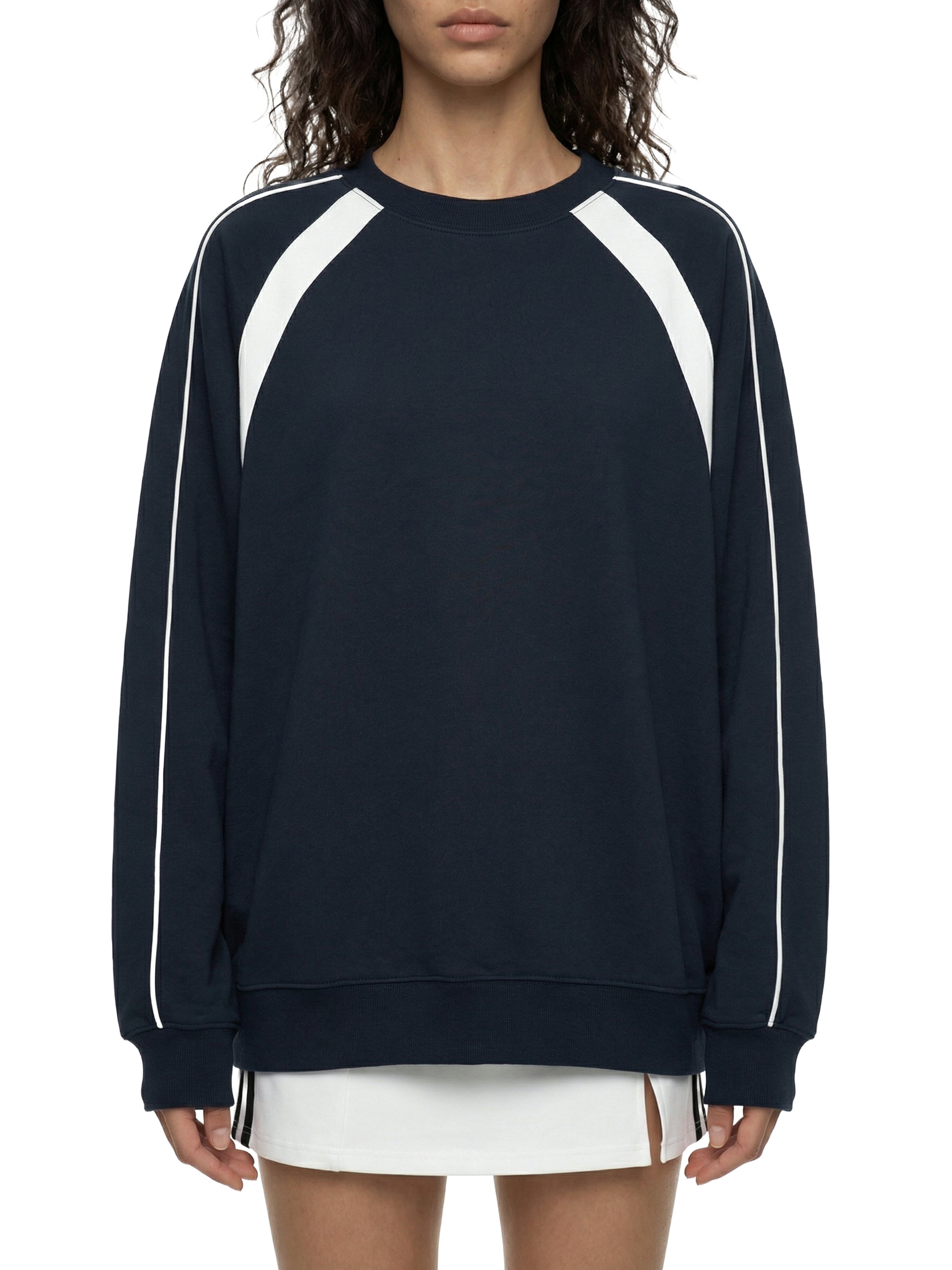 Unisex Color Block Crewneck Sweatshirt – Oversized Premium Streetwear Pullover