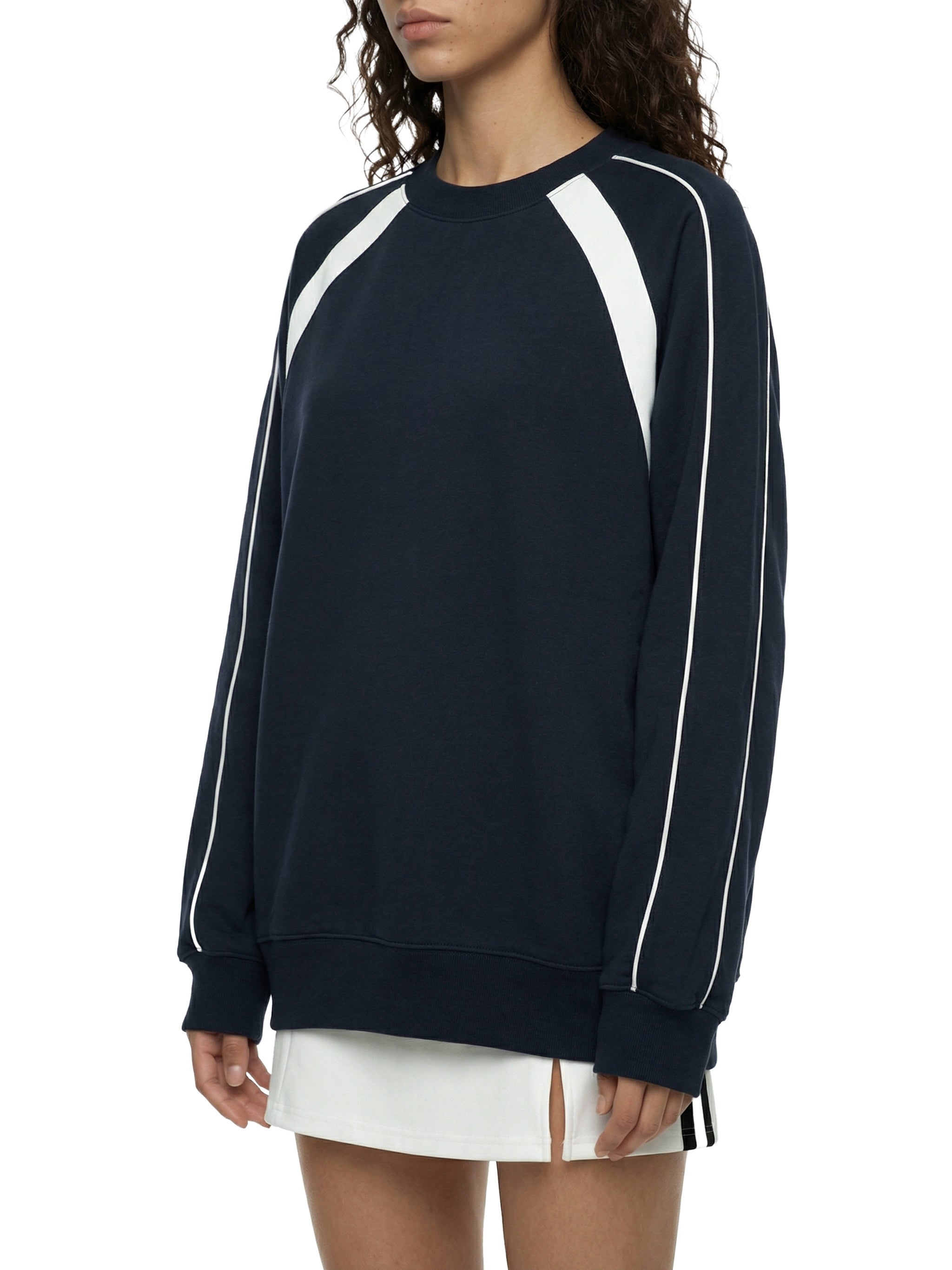 Unisex Color Block Crewneck Sweatshirt – Oversized Premium Streetwear Pullover