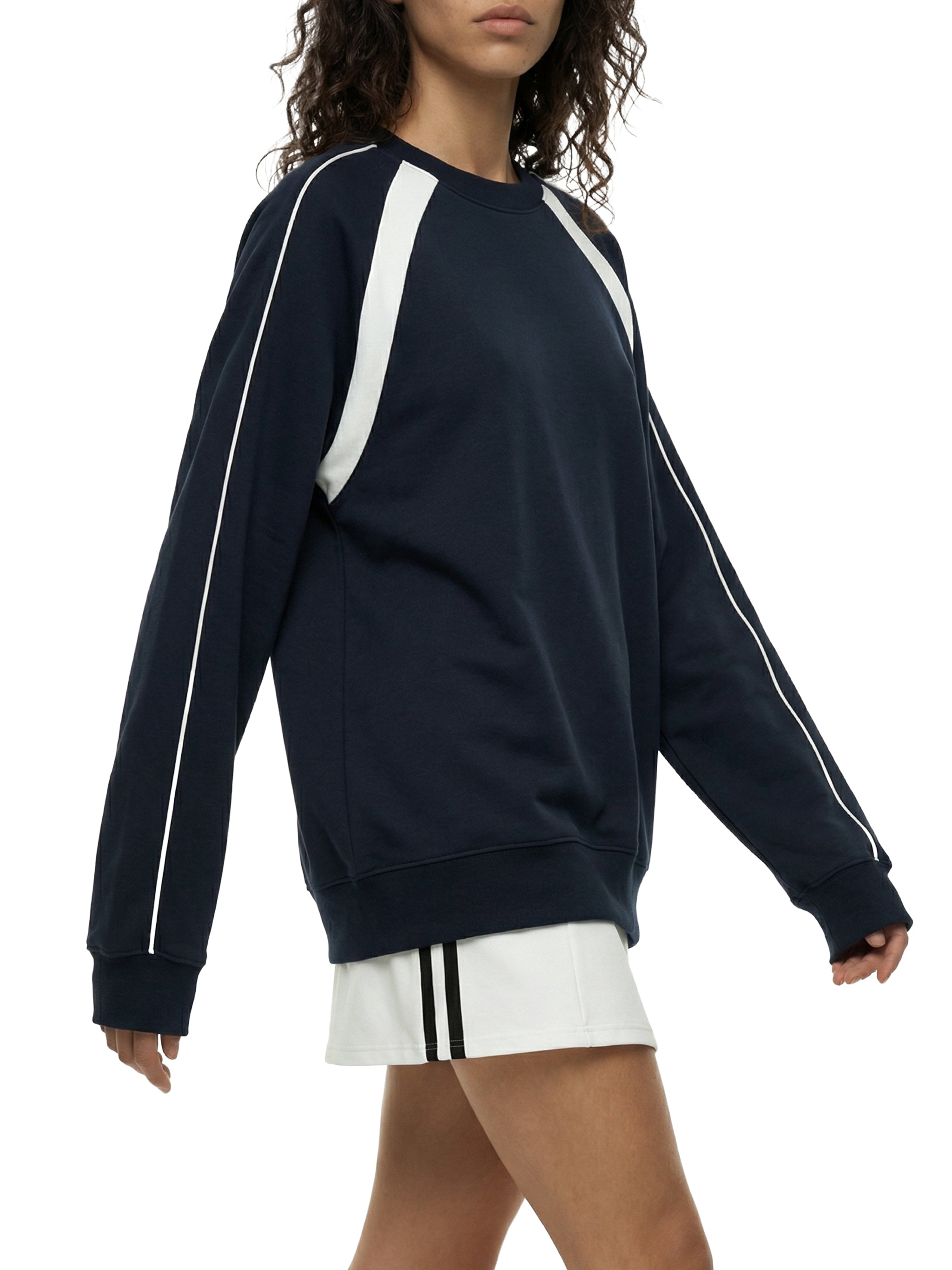Unisex Color Block Crewneck Sweatshirt – Oversized Premium Streetwear Pullover