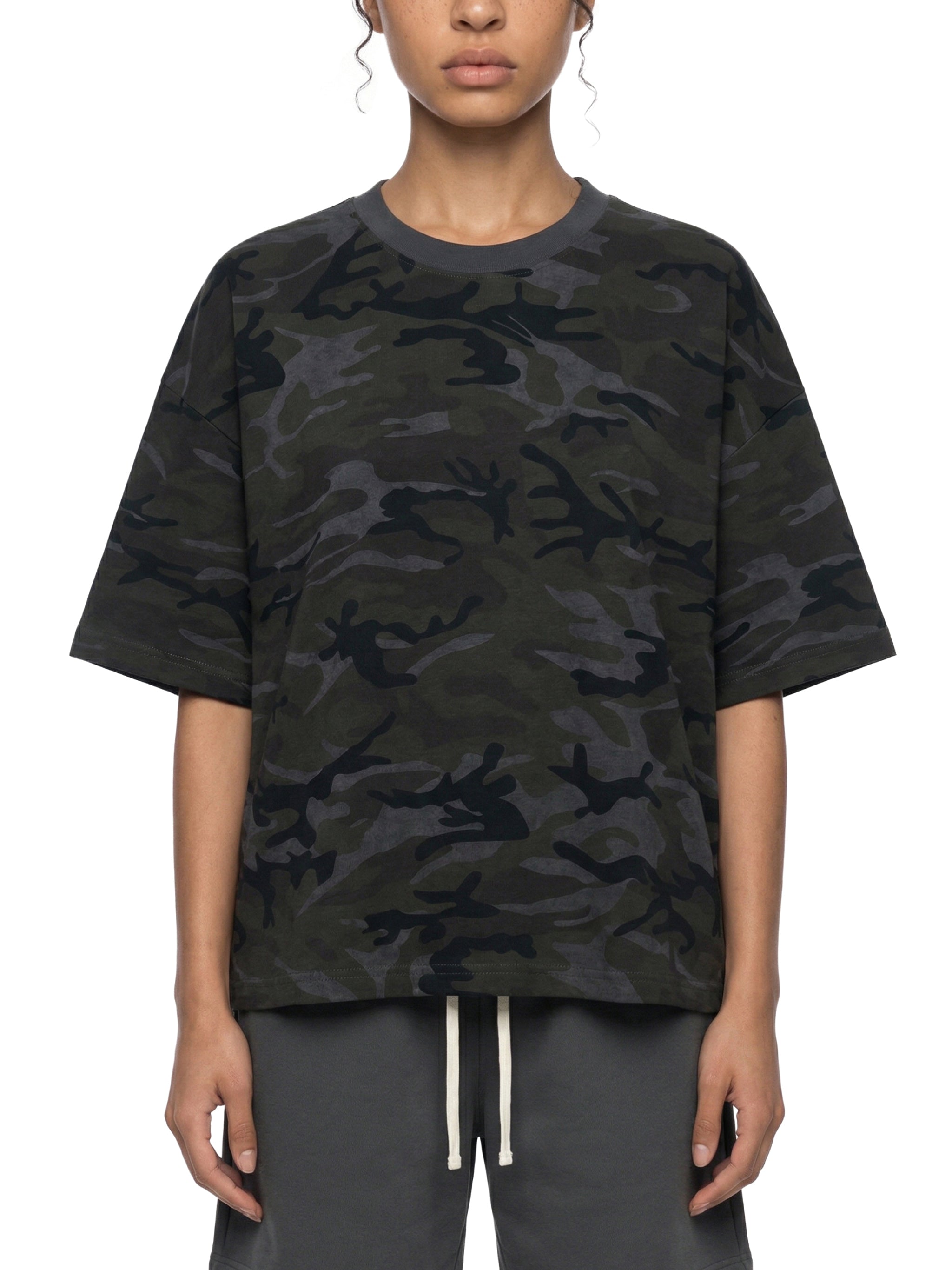 Unisex Camo Boxy T-Shirt – Oversized Camouflage Streetwear Tee