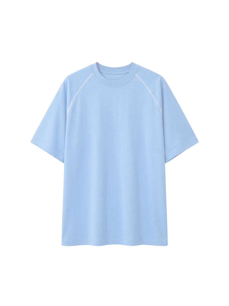 Unisex Contrast Stitch Raglan T-Shirt – Oversized Streetwear Tee