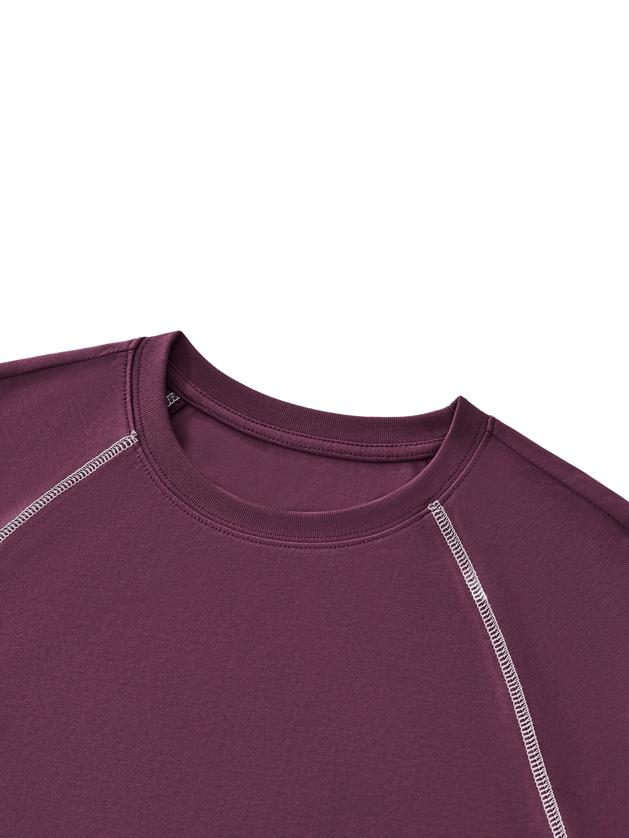 Women's Contrast Stitch Raglan Crop T-Shirt – Slim Fit Retro Crop Top