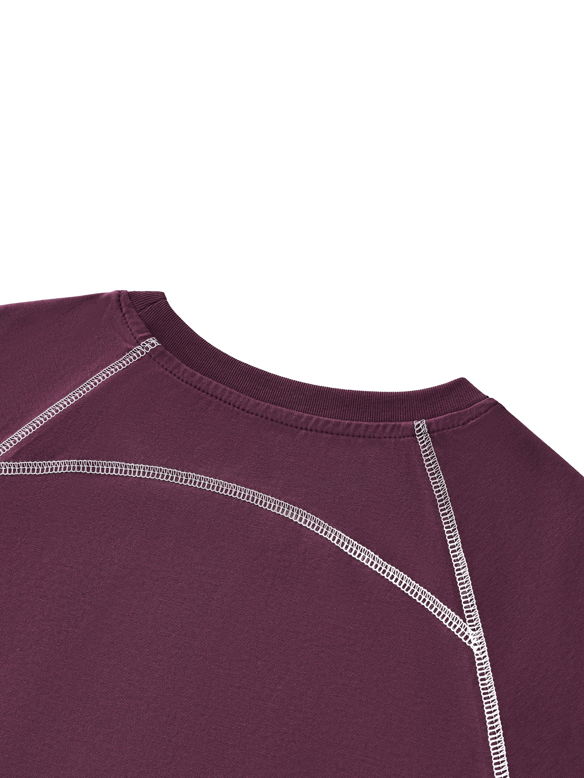 Women's Contrast Stitch Raglan Crop T-Shirt – Slim Fit Retro Crop Top
