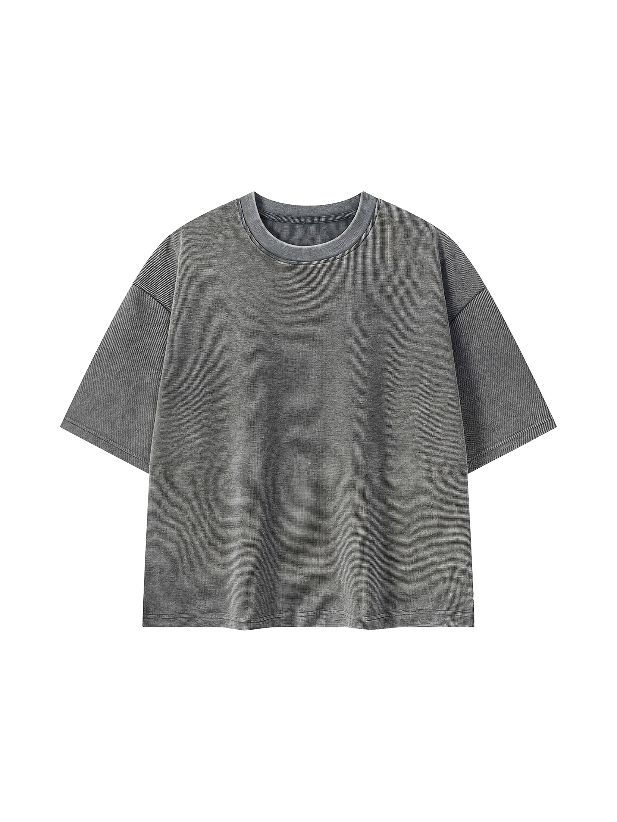 Unisex Mineral Wash Waffle Boxy T-Shirt – Oversized Textured Streetwear Tee