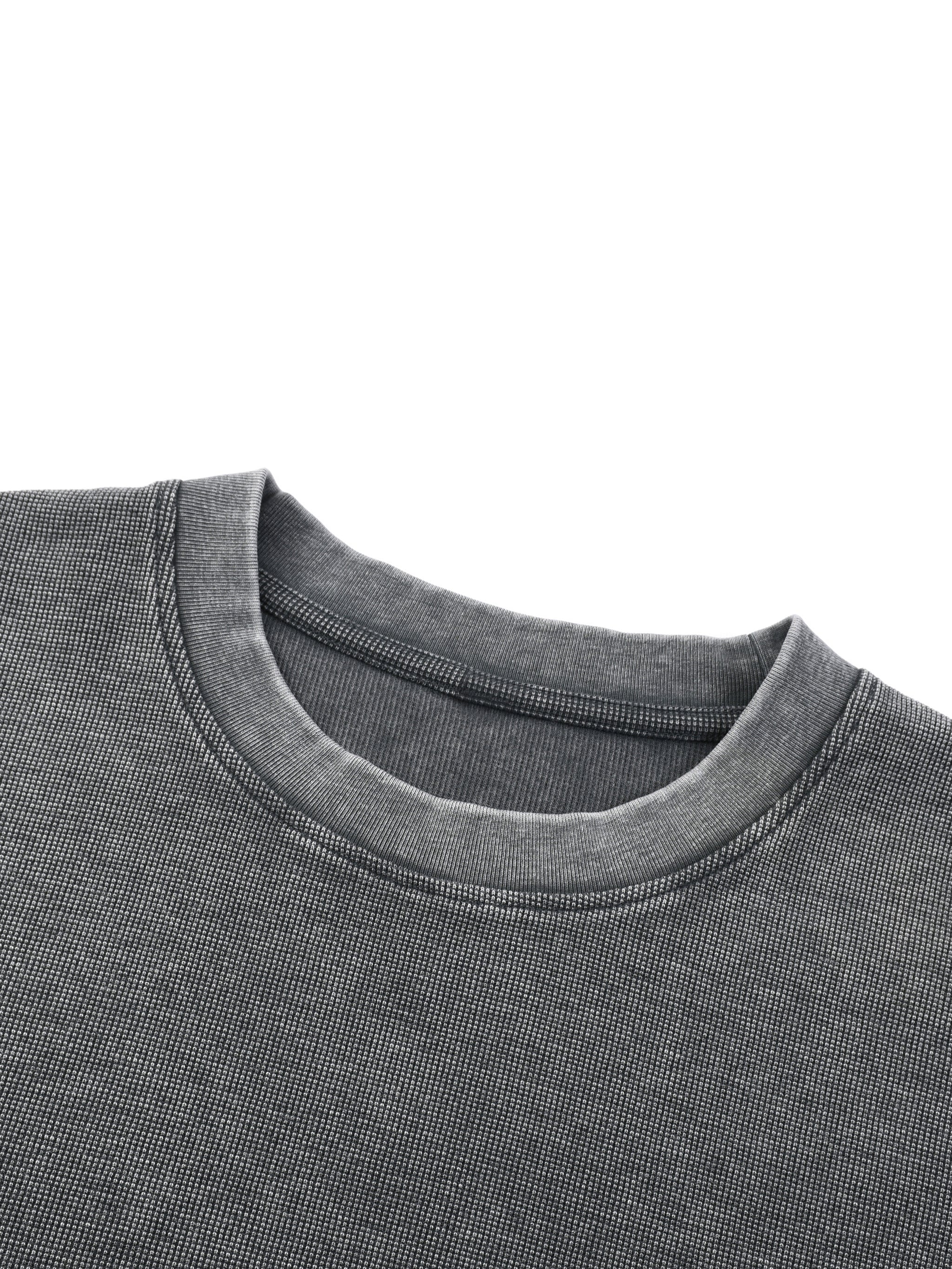 Unisex Mineral Wash Waffle Boxy T-Shirt – Oversized Textured Streetwear Tee