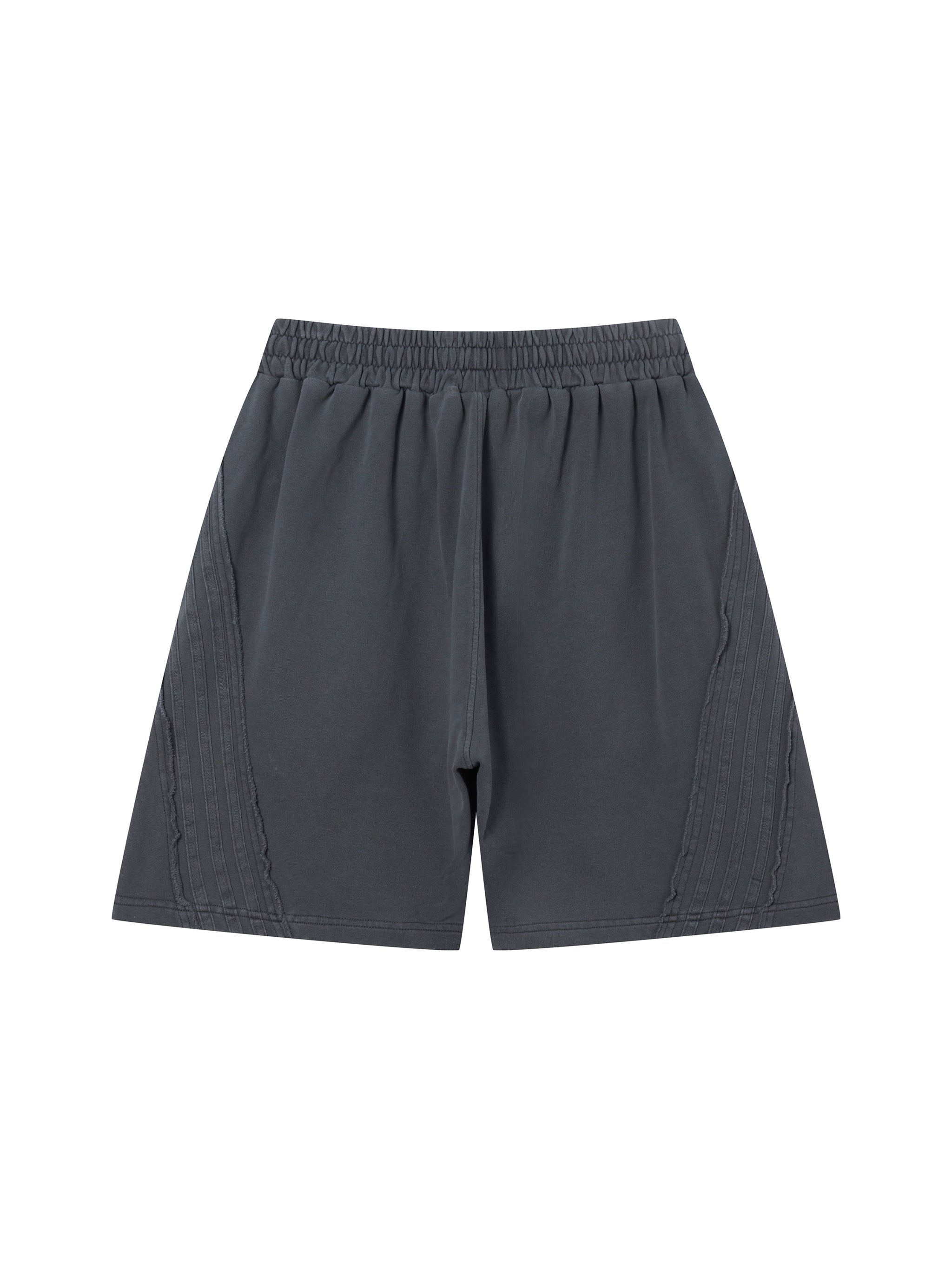 Unisex Vintage Wash Raw Edge Shorts – Oversized Streetwear Sweat Shorts