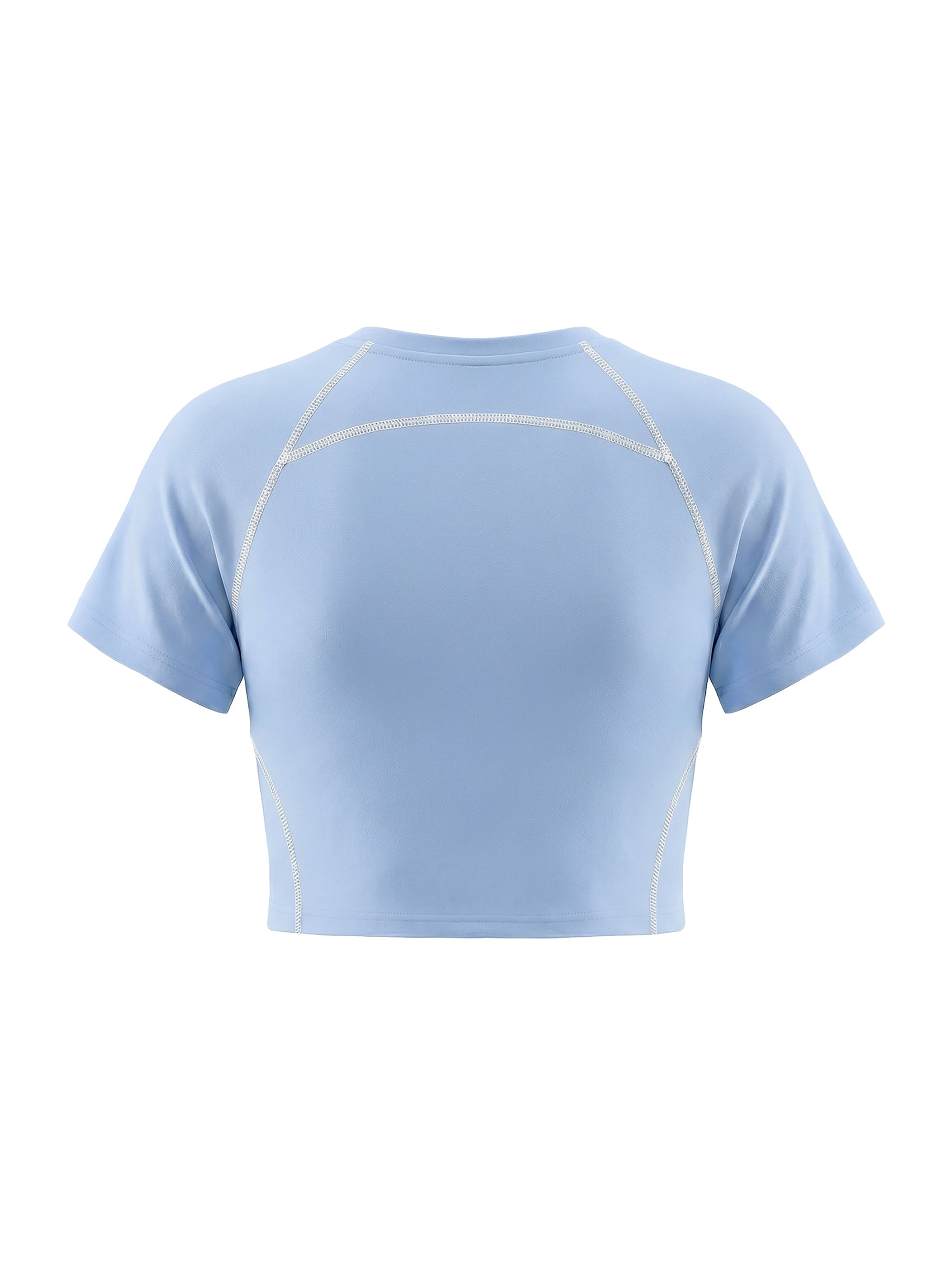 Women's Contrast Stitch Raglan Crop T-Shirt – Slim Fit Retro Crop Top