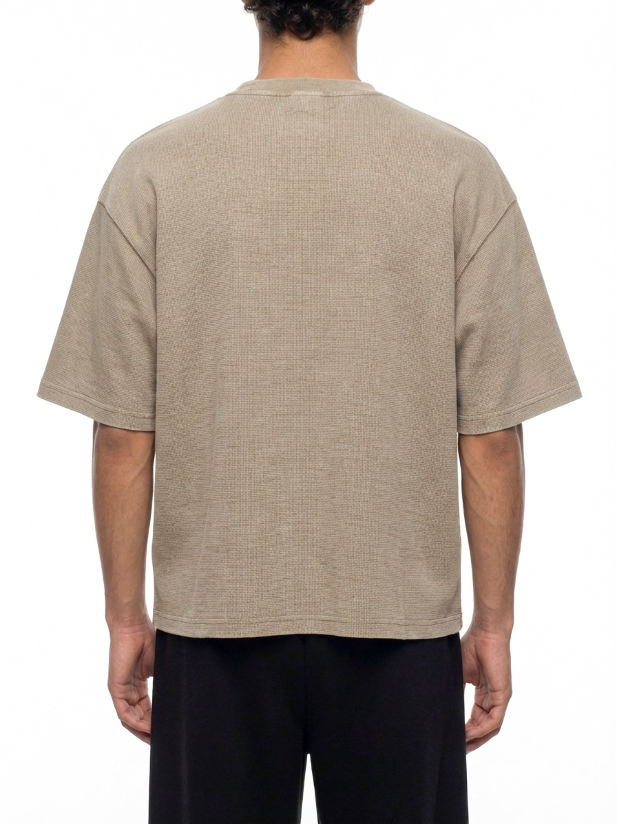 Unisex Mineral Wash Waffle Boxy T-Shirt – Oversized Textured Streetwear Tee