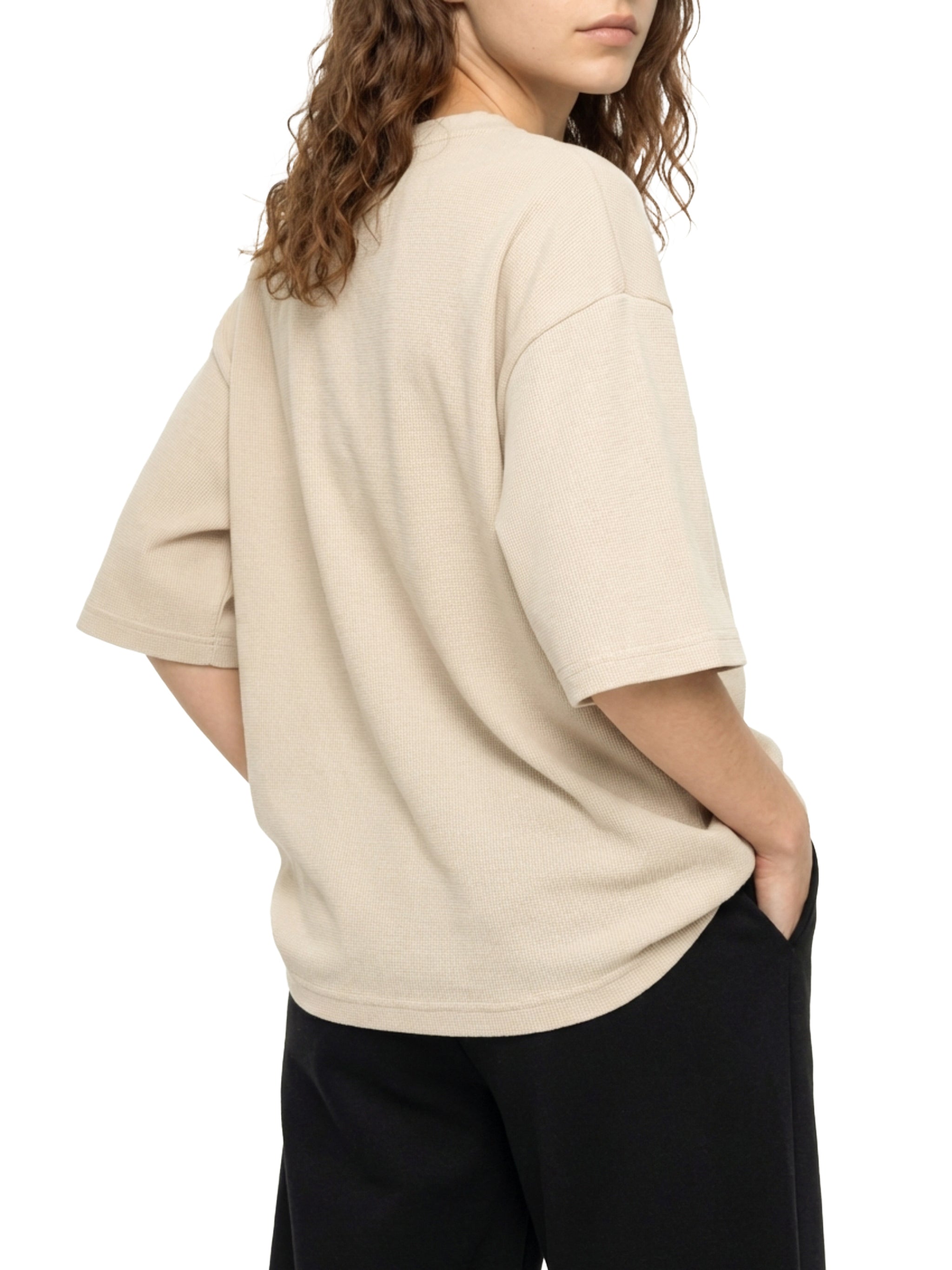 Unisex Mineral Wash Waffle Boxy T-Shirt – Oversized Textured Streetwear Tee