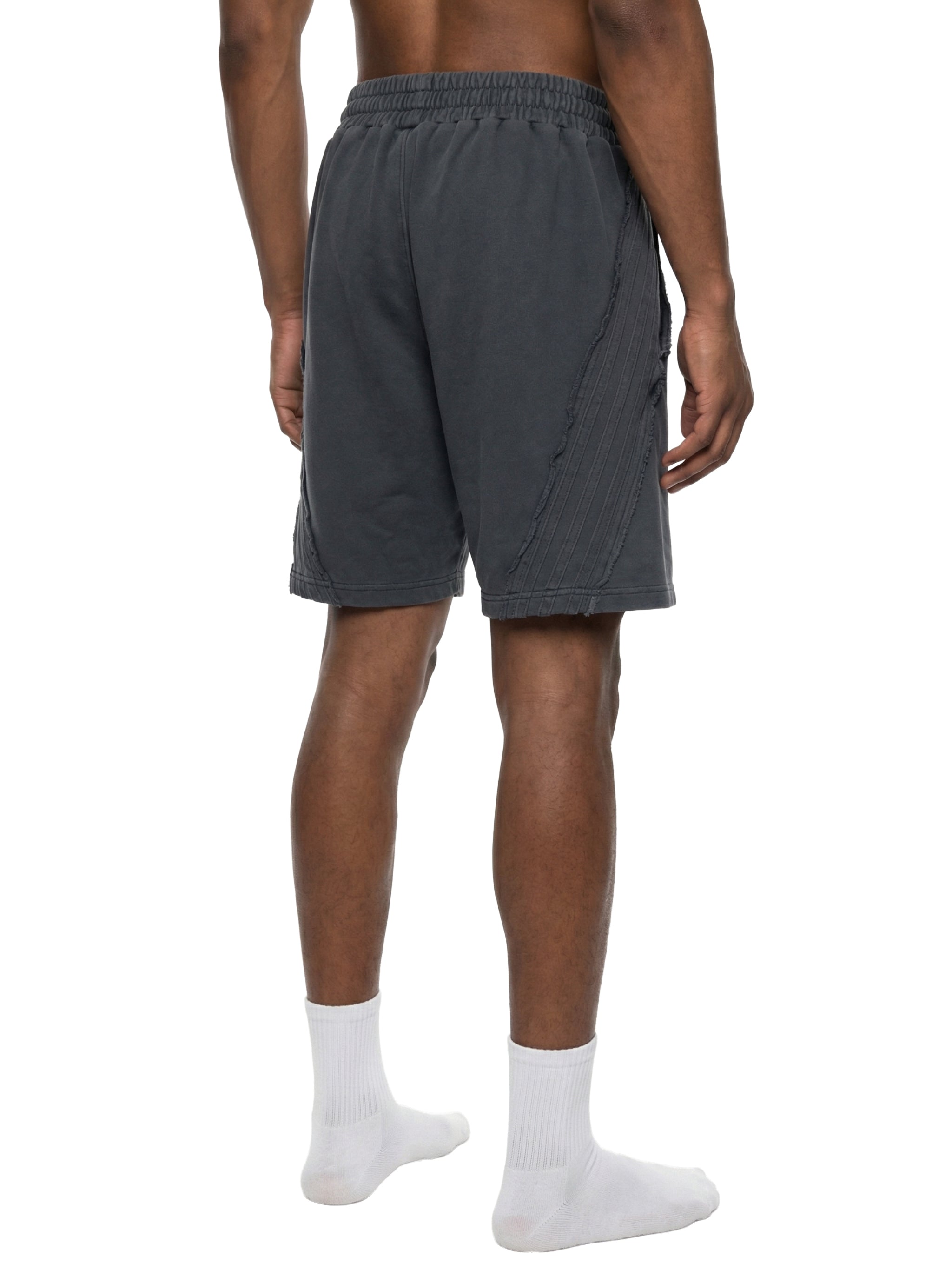Unisex Vintage Wash Raw Edge Shorts – Oversized Streetwear Sweat Shorts