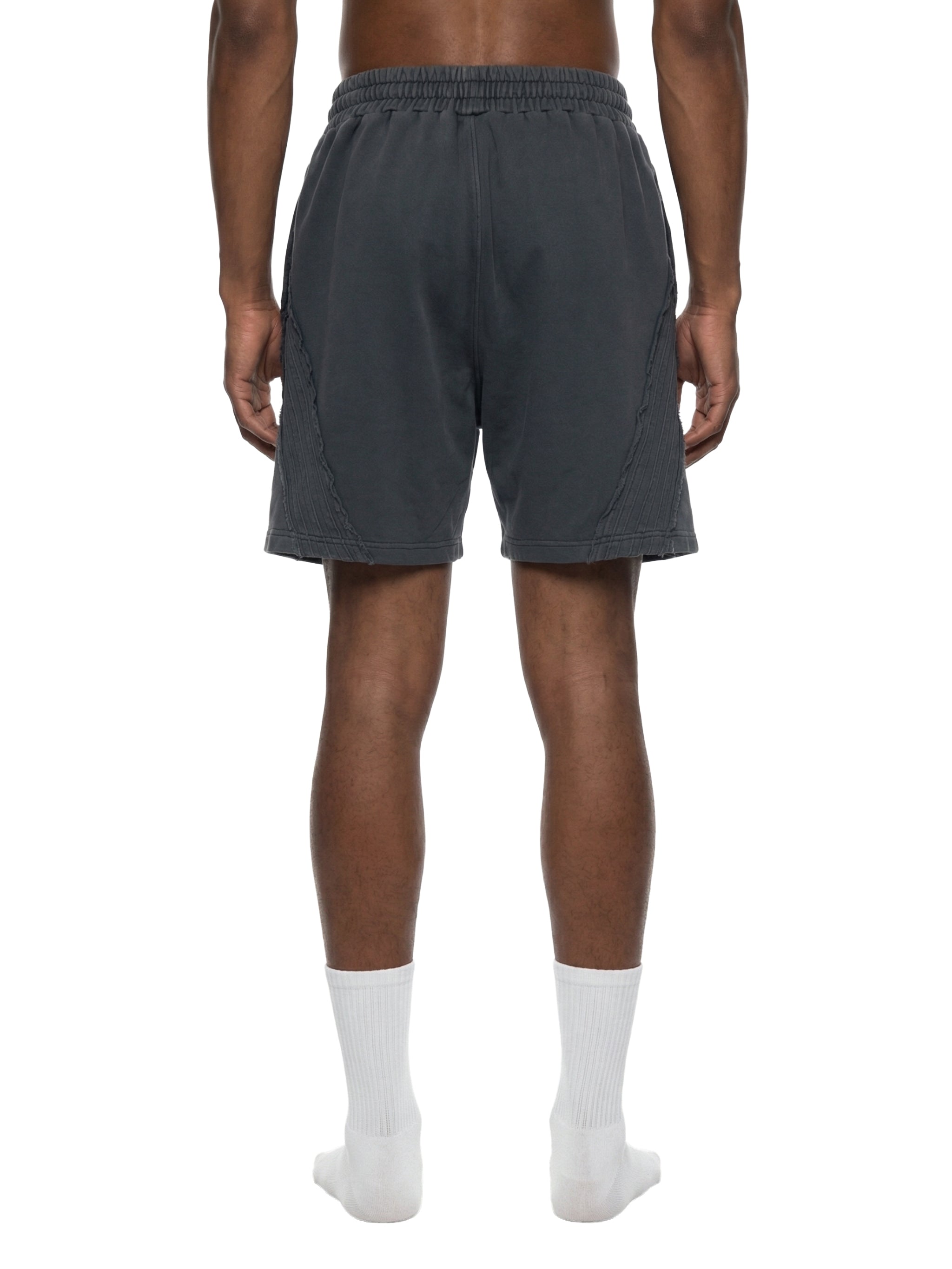 Unisex Vintage Wash Raw Edge Shorts – Oversized Streetwear Sweat Shorts