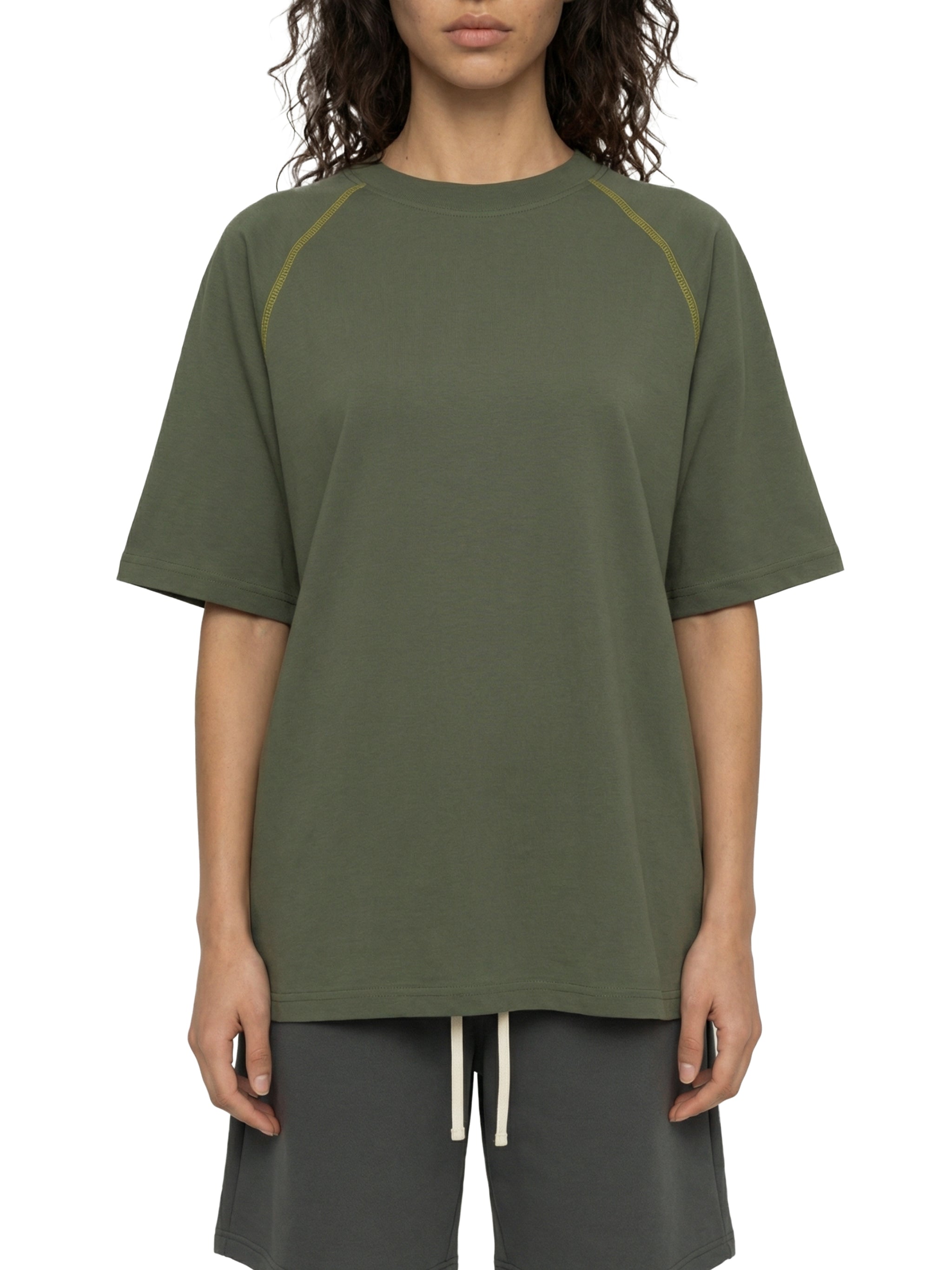 Unisex Contrast Stitch Raglan T-Shirt – Oversized Streetwear Tee