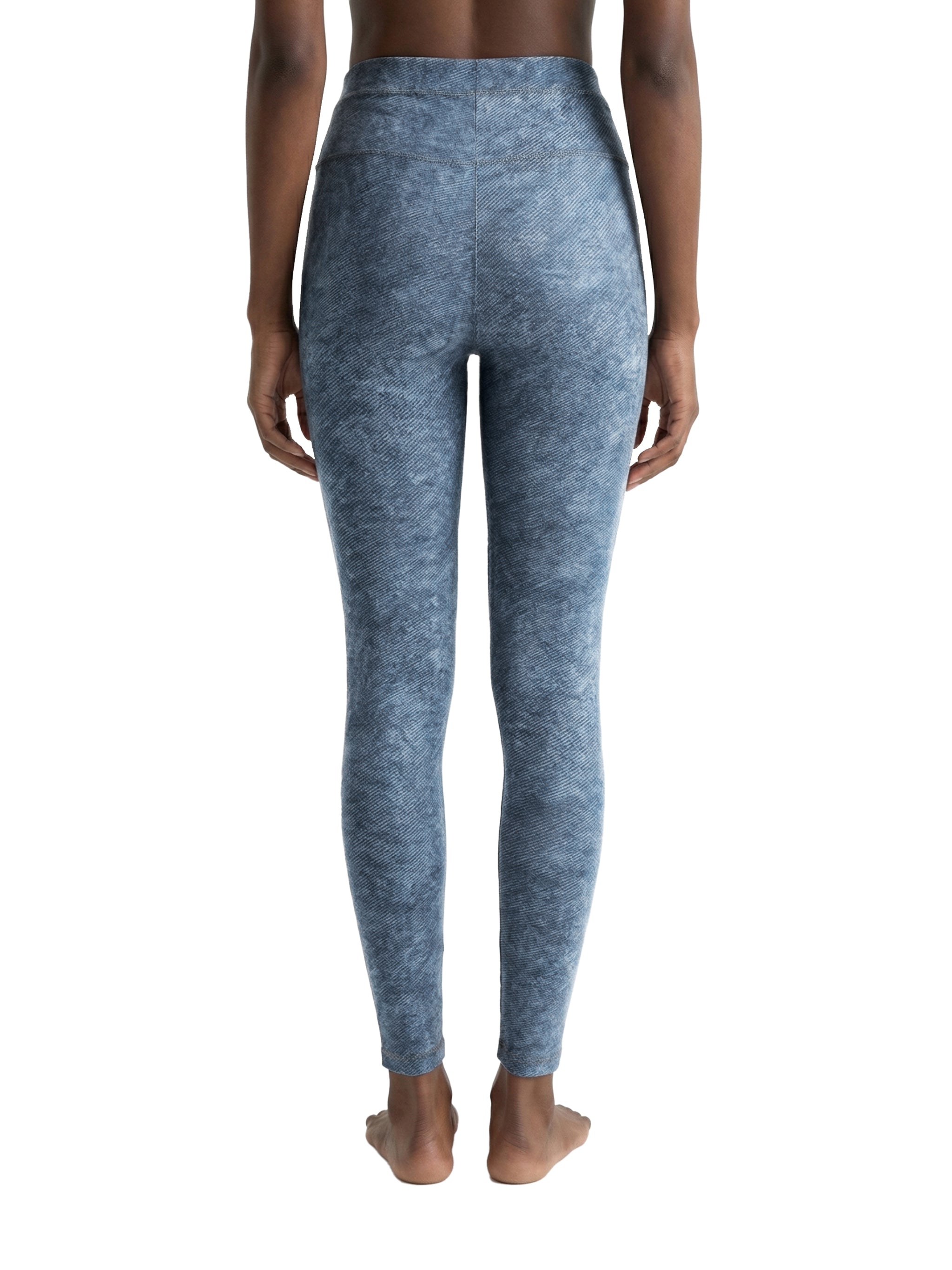 Women's Faux Denim Zip Fly Leggings – High-Waisted Stretch Jeggings