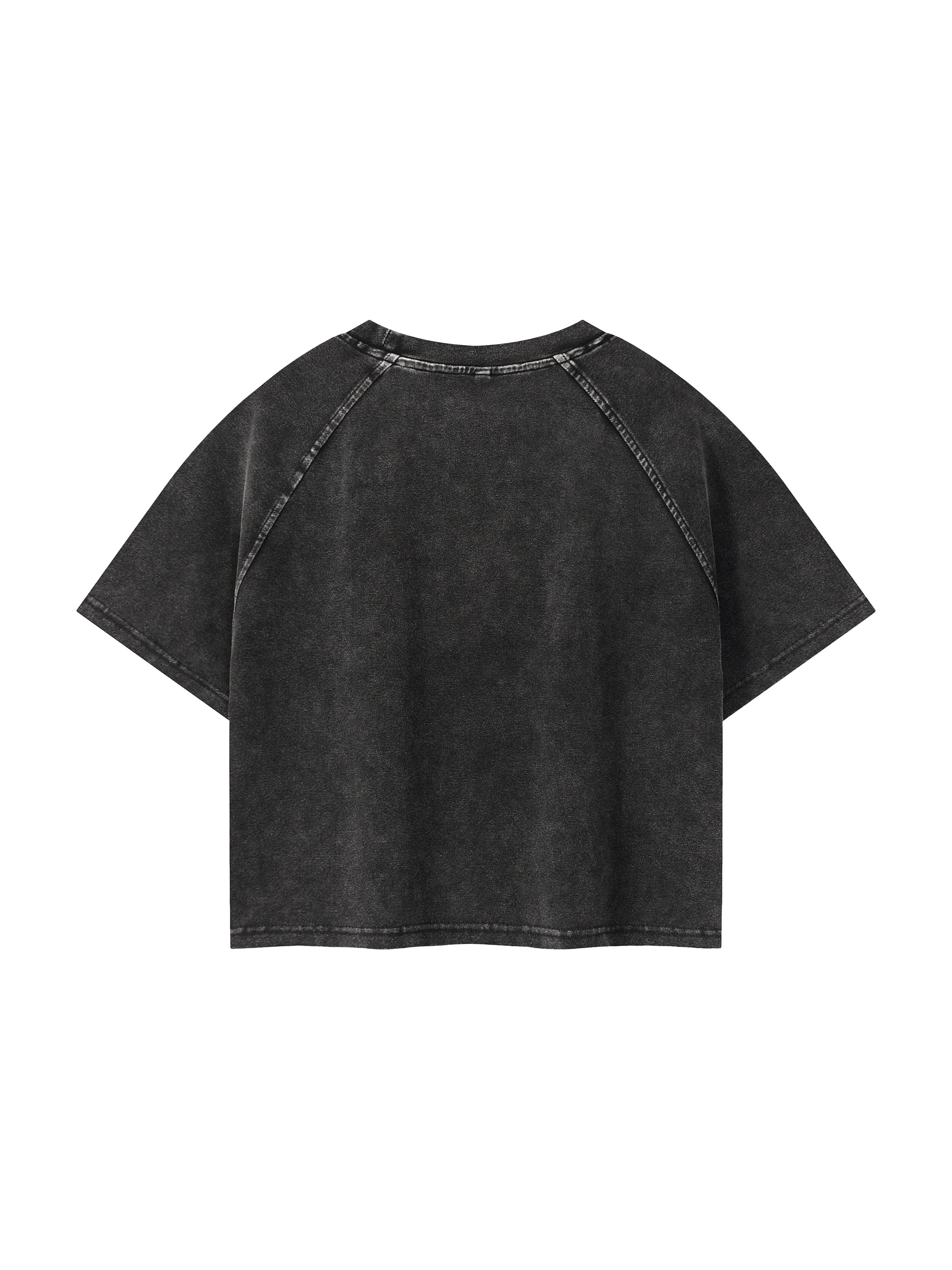 Women's Mineral Wash Raglan Crop T-Shirt – Vintage Slim Fit Streetwear Tee